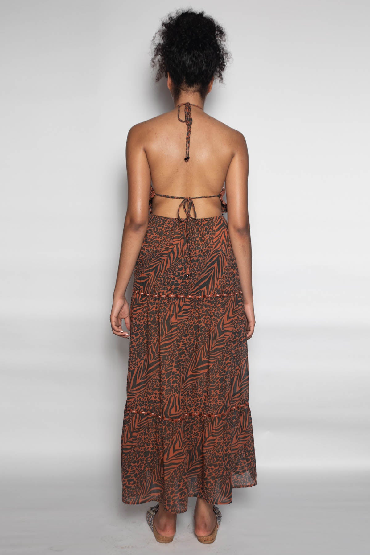 Printed & Dori Lace Tier Dress