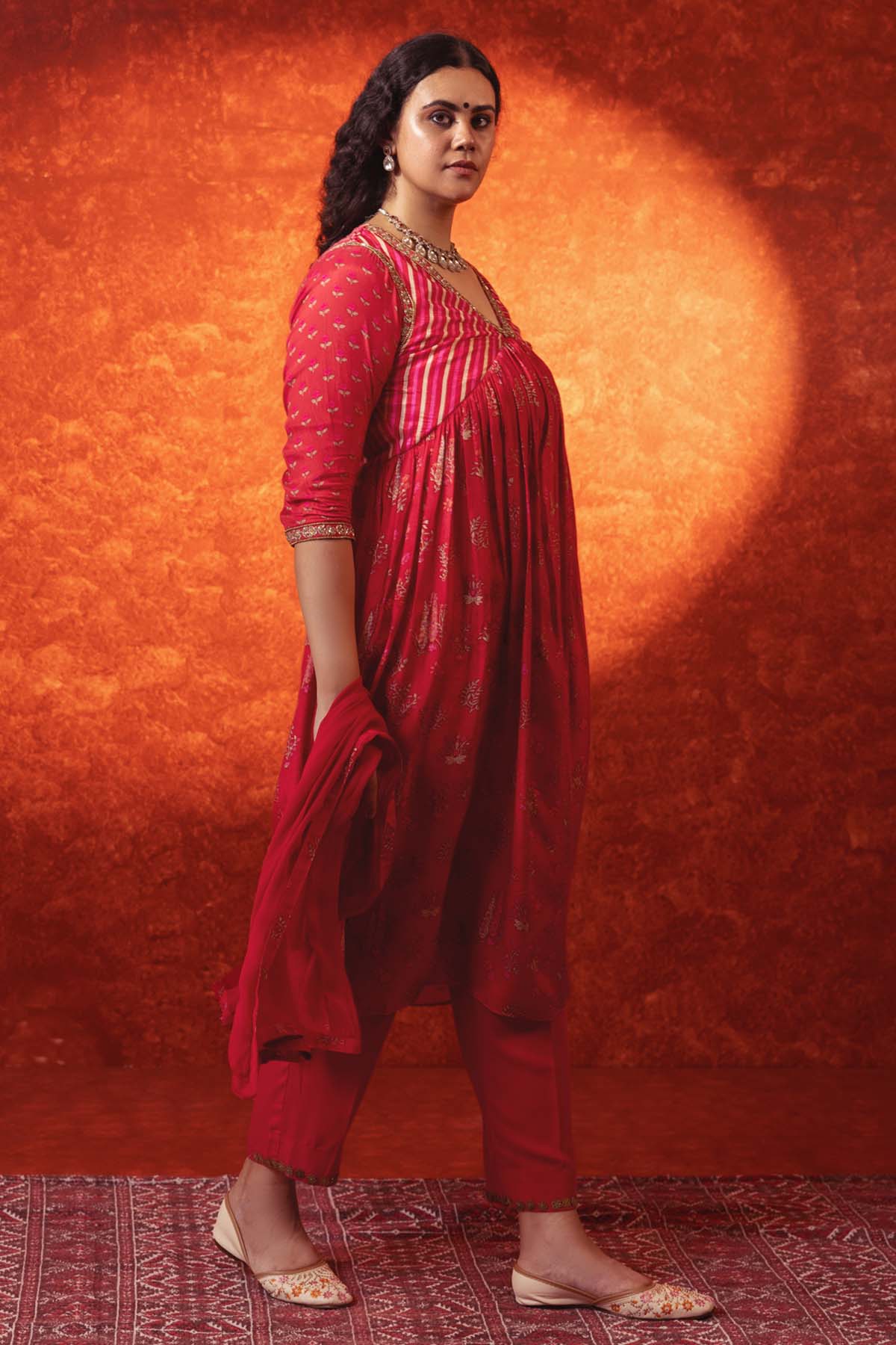 Viva Magenta Cotton Kurta Set