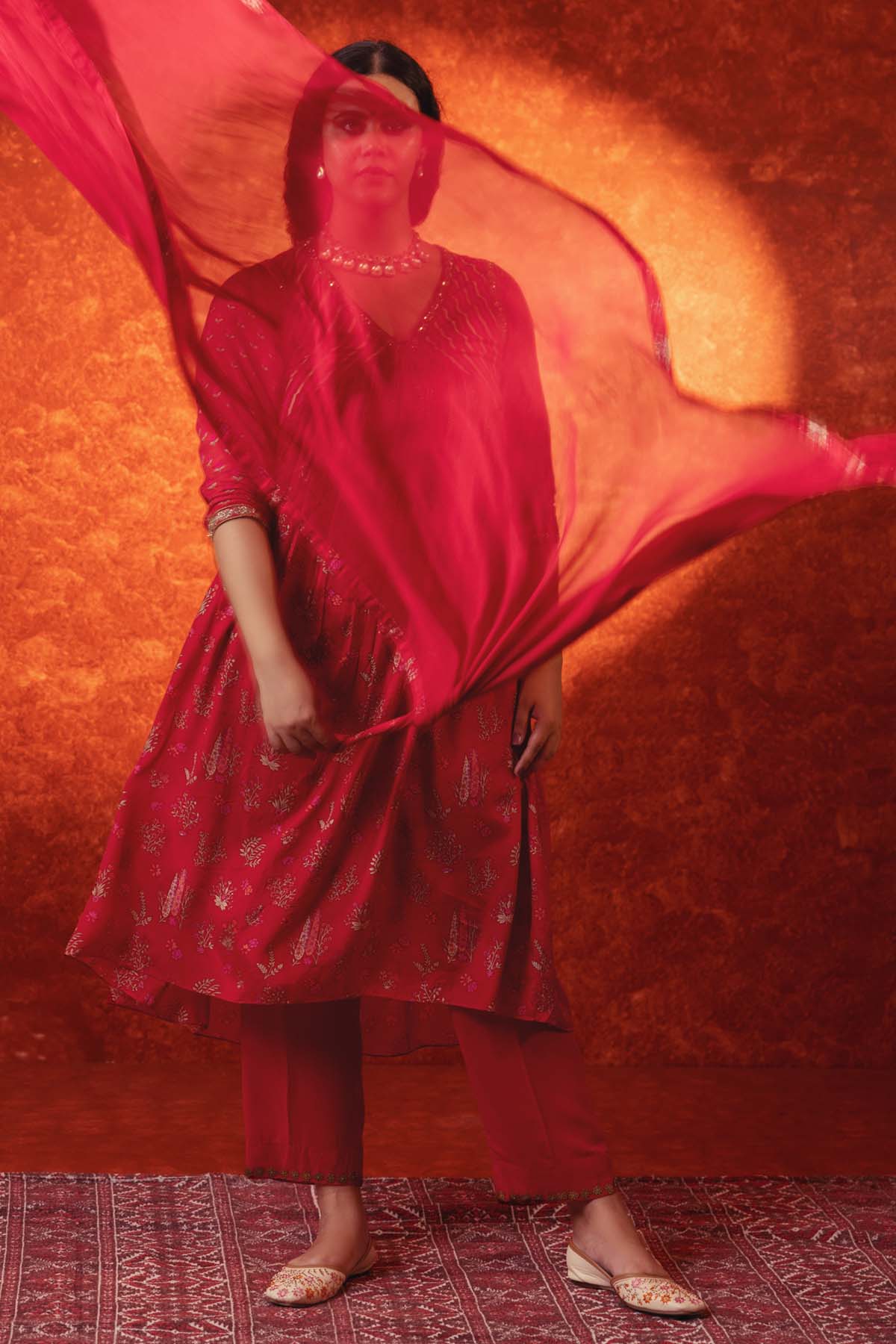 Viva Magenta Cotton Kurta Set