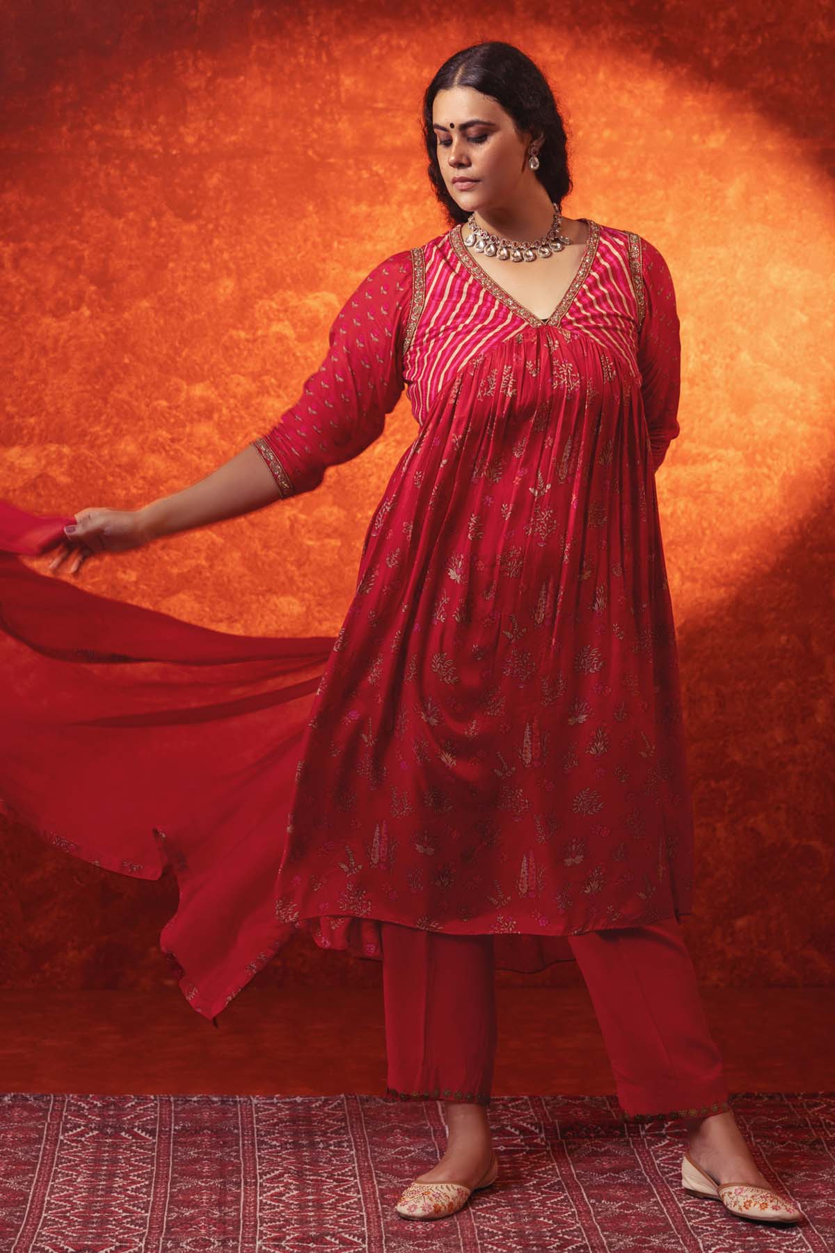 Viva Magenta Cotton Kurta Set
