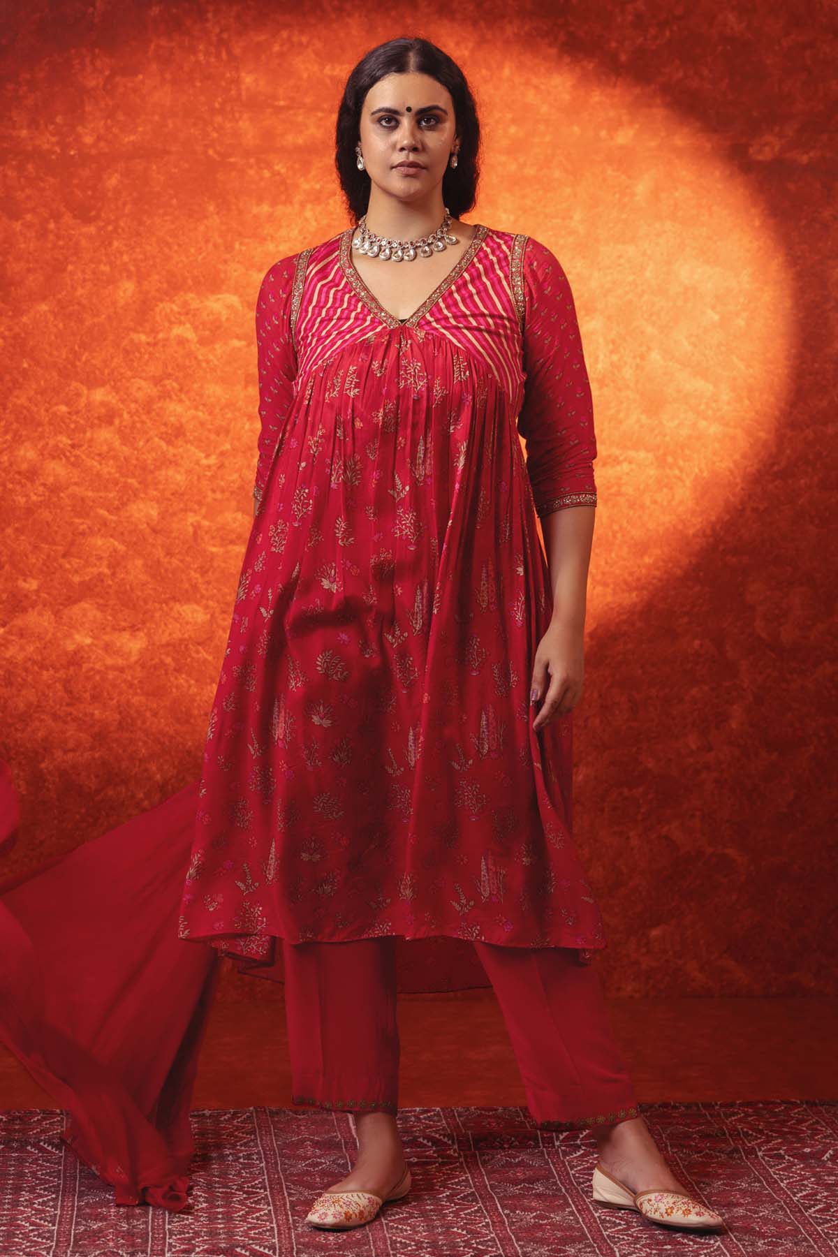 Viva Magenta Cotton Kurta Set