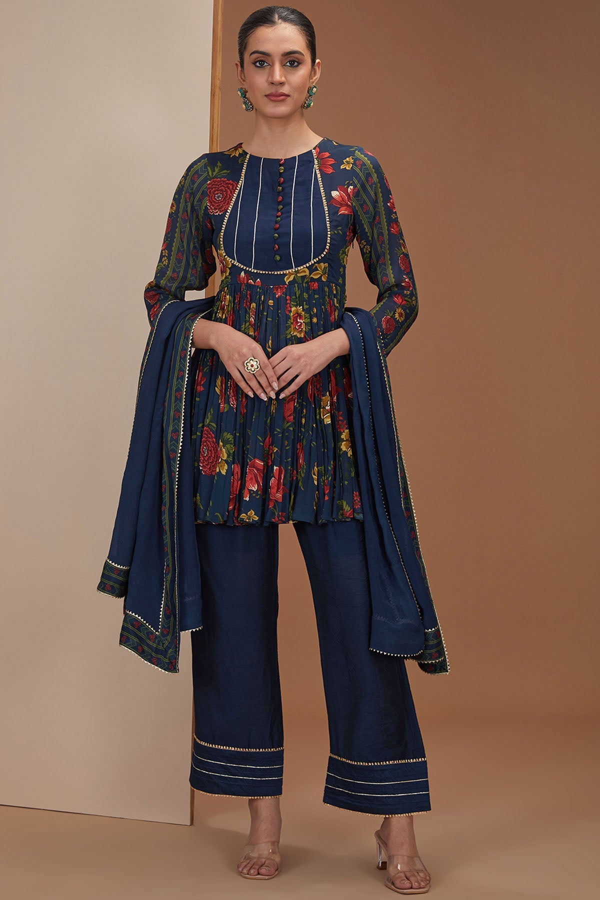 Designer Neha Khullar Printed Gota Short Kurta Set for Women Online