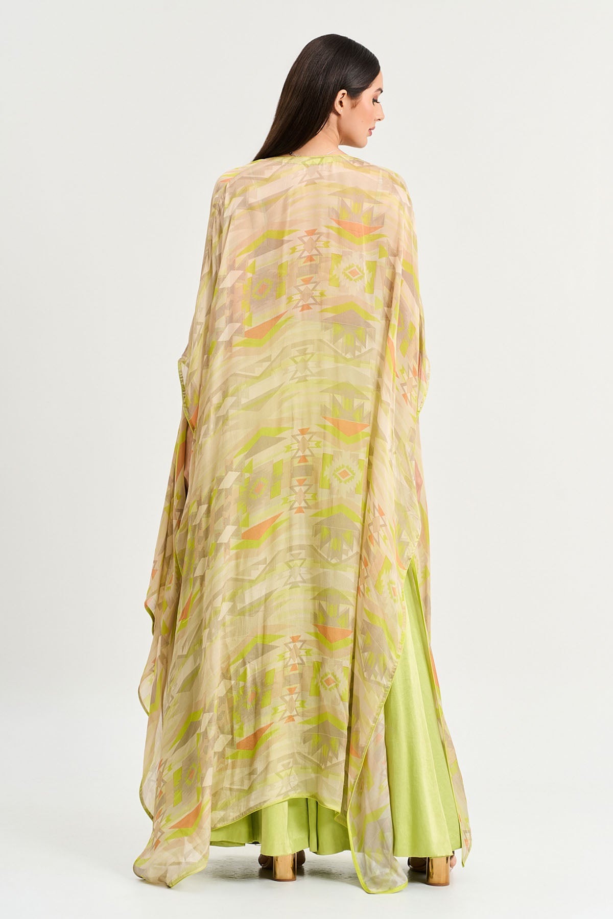 Printed Lime Green Lehenga Set