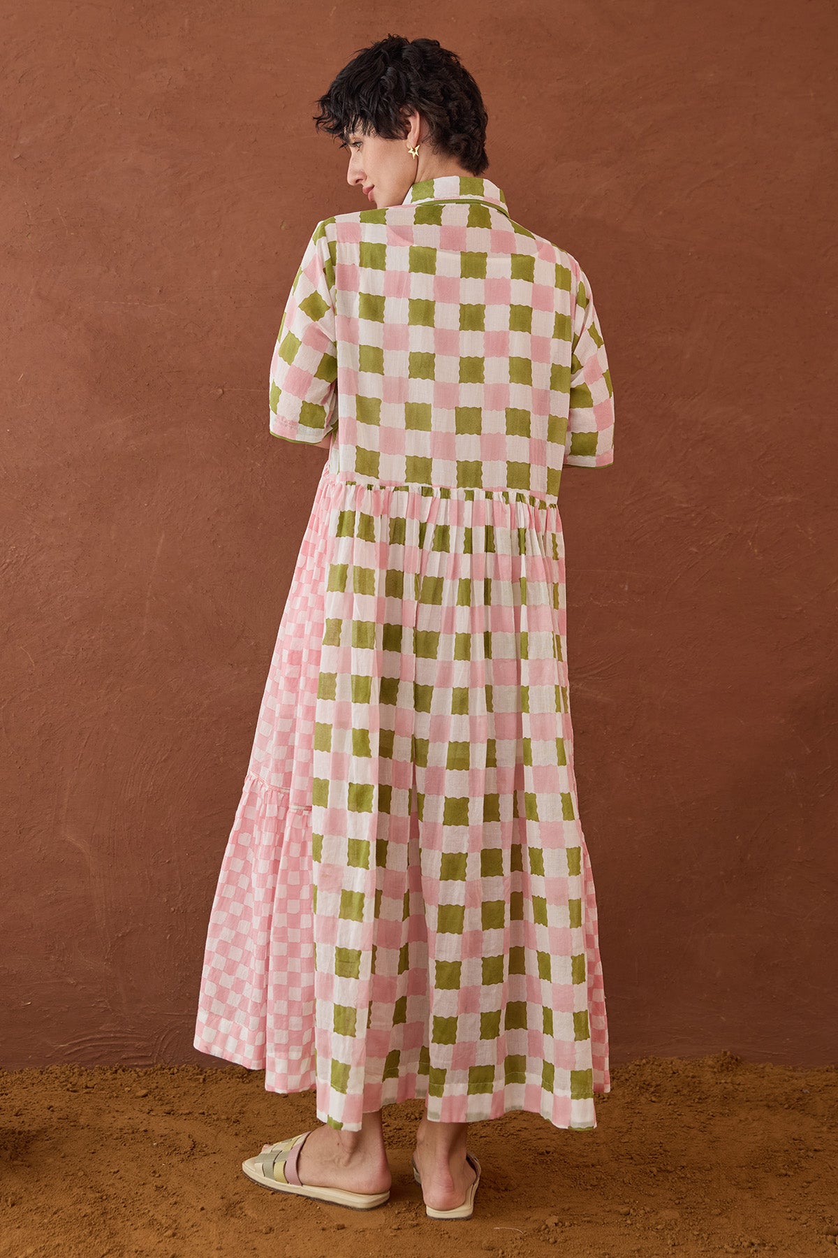 Printed Cotton Midi Shirt Dress