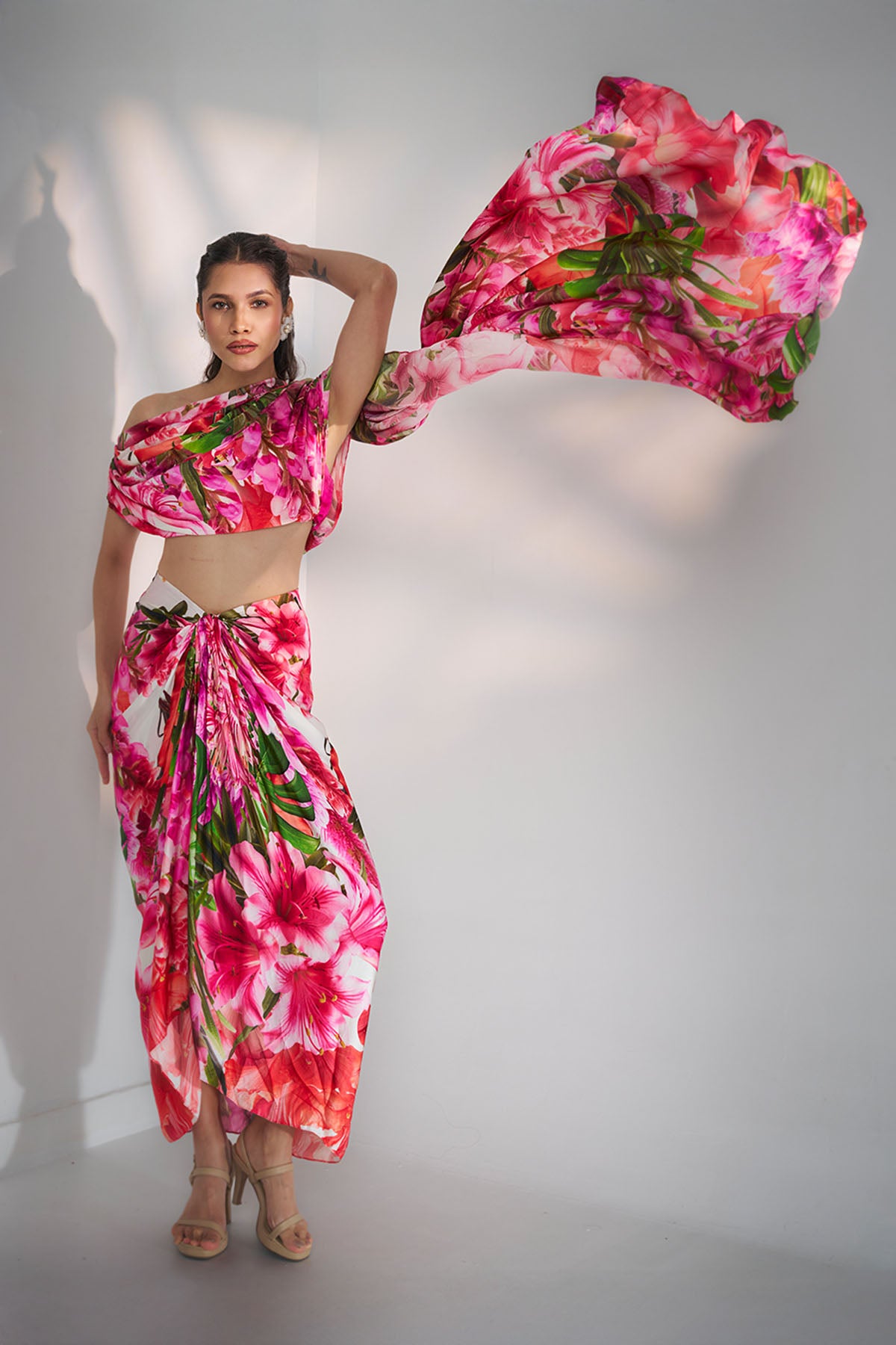 Floral Pink Indo-Western Set