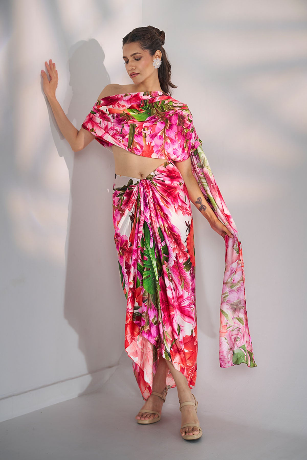 Floral Pink Indo-Western Set