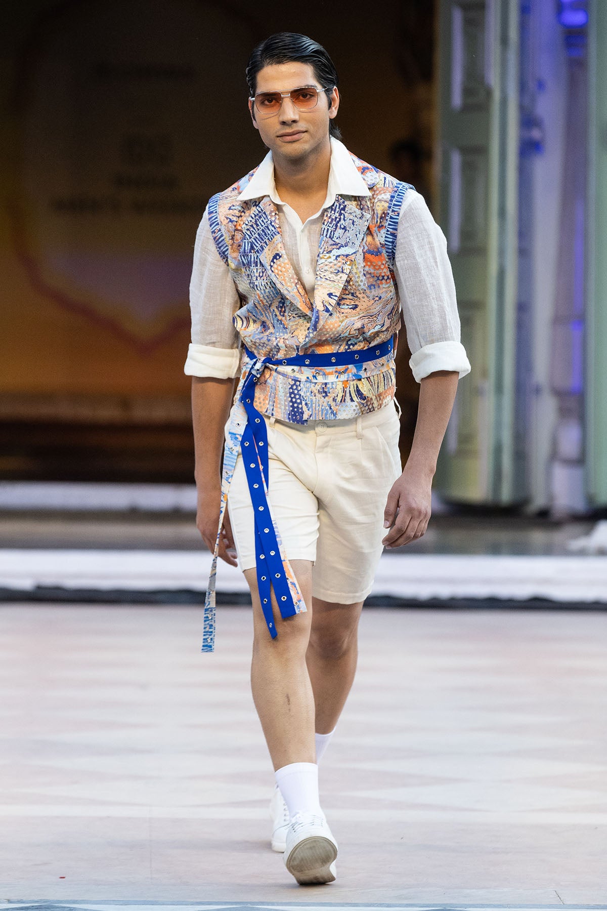 Printed Short Laser Cut Jacket