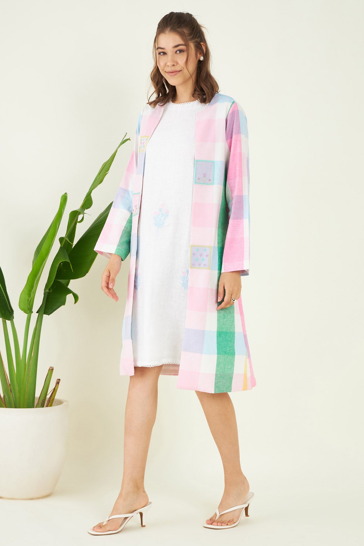 Pure Linen Dress & Long Jacket