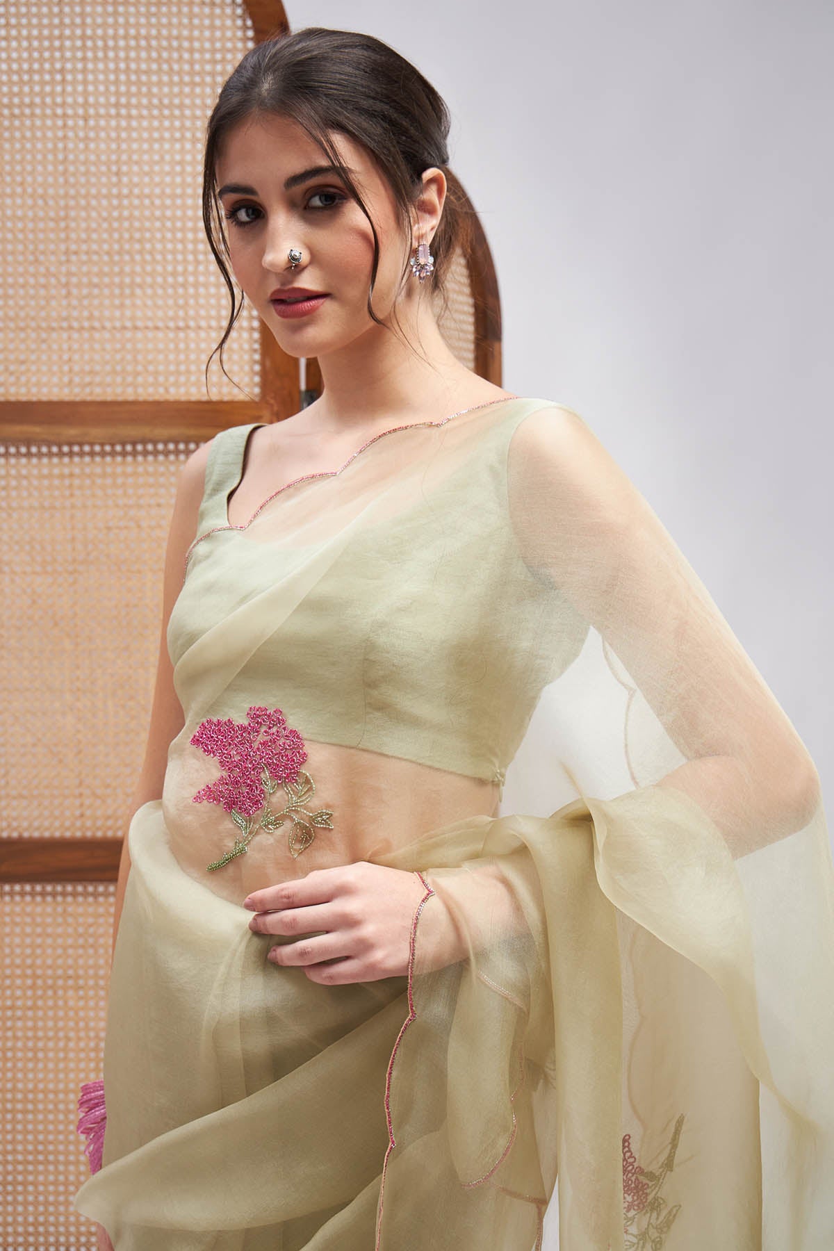 Pure Silk Organza Resham Saree