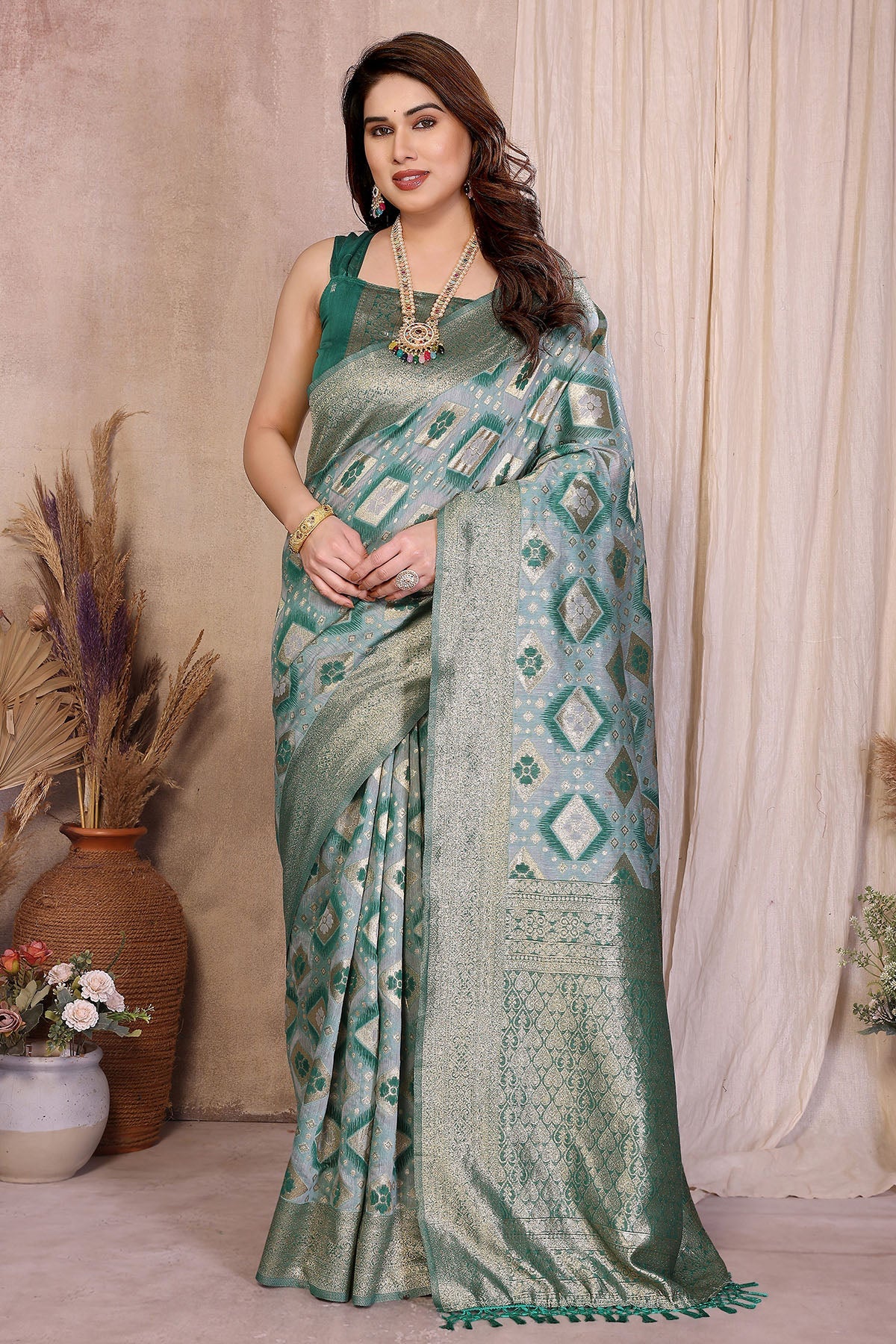 Buy Pure Cotton Rama Weaving Saree for women by Aastha Fashion online available at scrollnshops