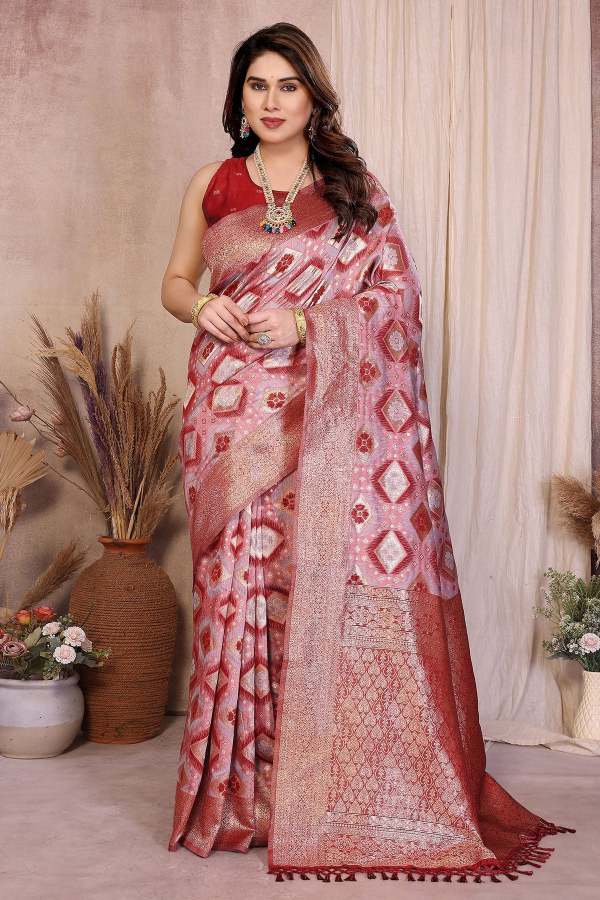 Buy Pure Cotton Red Weaving Saree for women by Aastha Fashion online available at scrollnshops