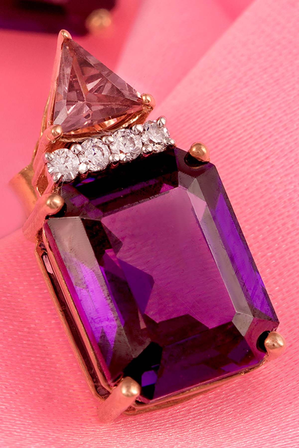 Purple Amethyst Stone Studs