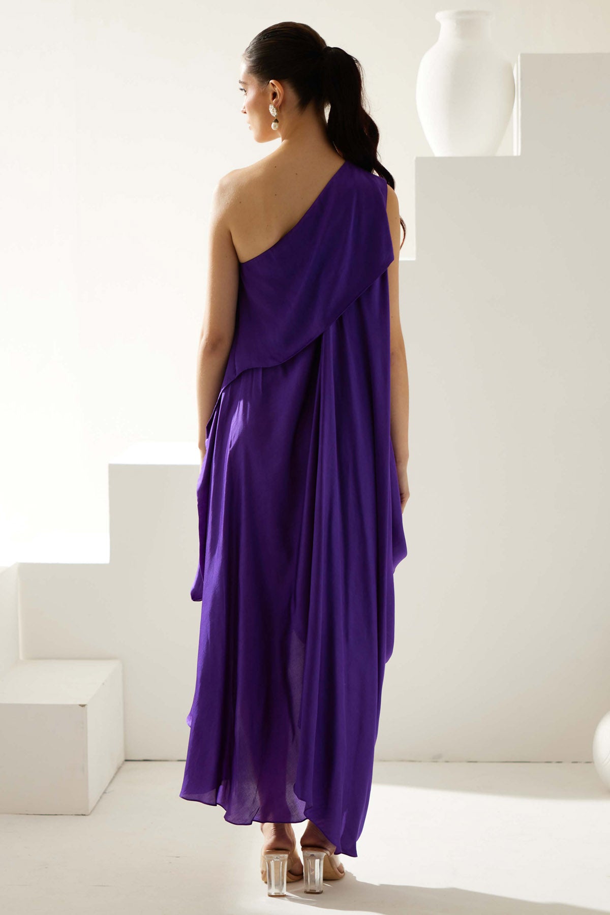 Purple Asymmetrical Maxi Dress
