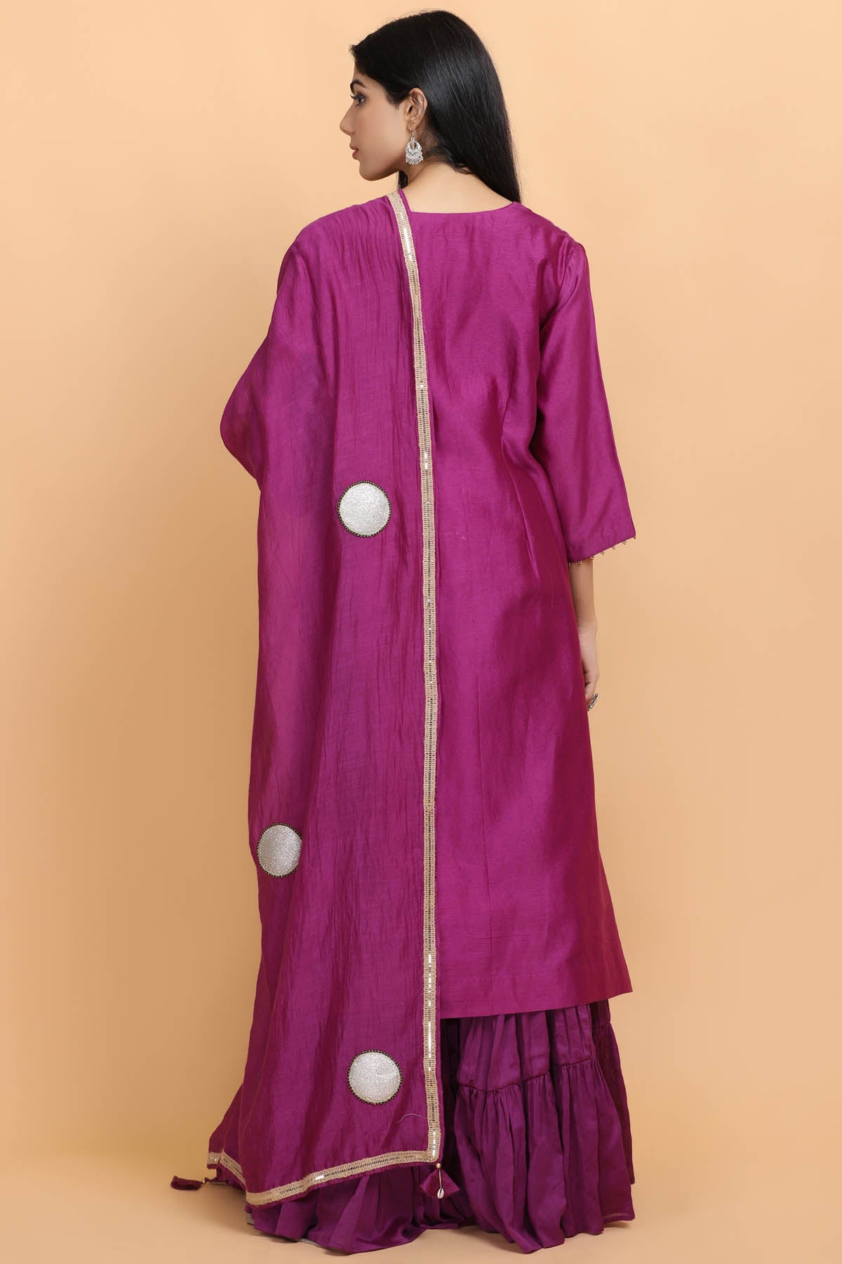 Purple Chanderi Silk Kurta Set