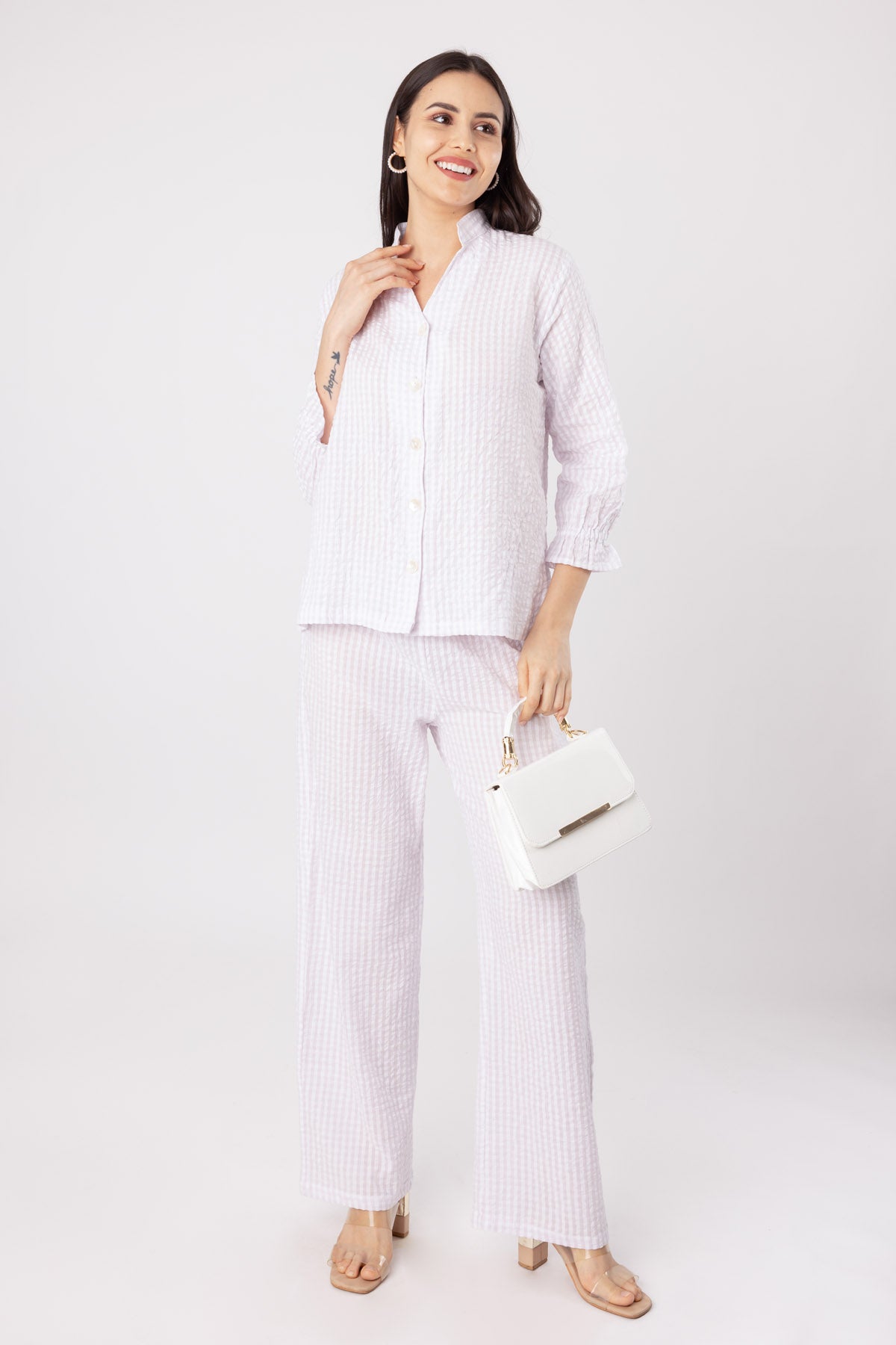 Purple Cotton Blend Sleepwear Set