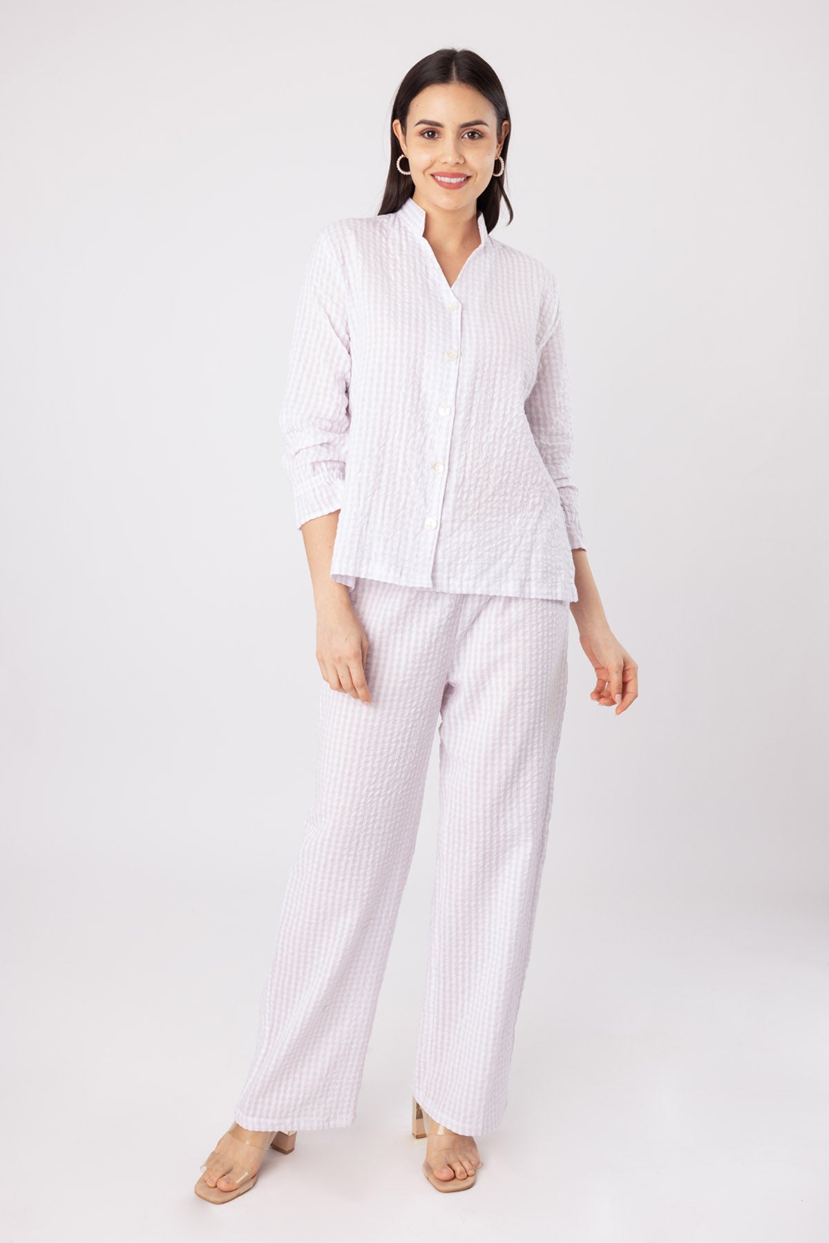 Purple Cotton Blend Sleepwear Set