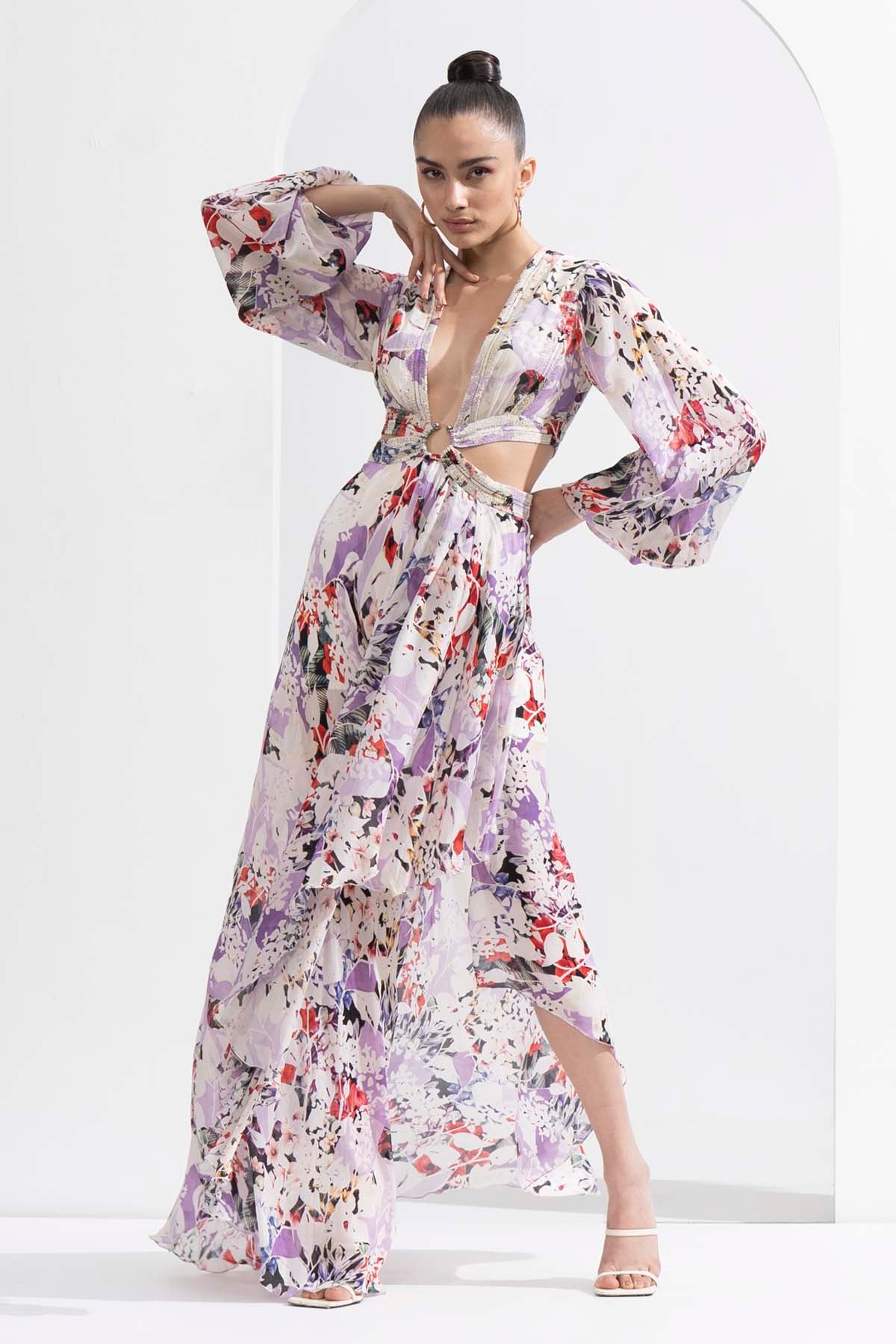 Purple Cut-Out Dress