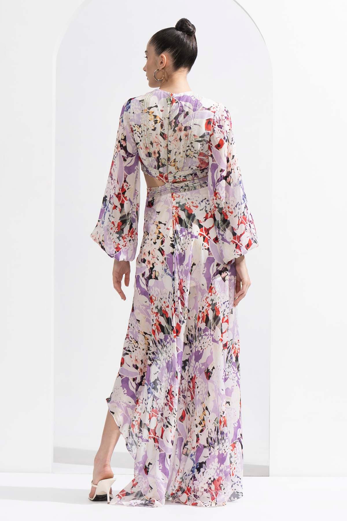 Purple Cut-Out Dress