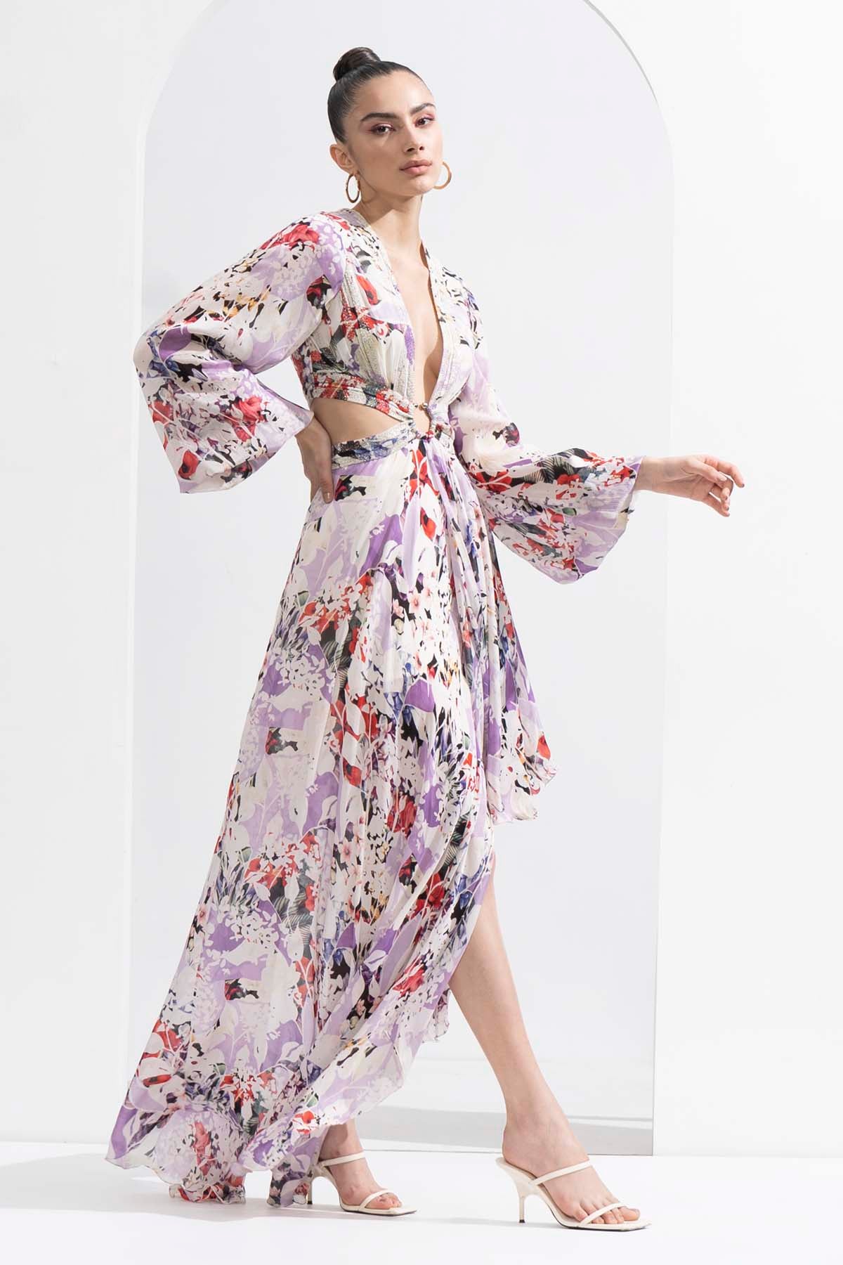 Purple Cut-Out Dress