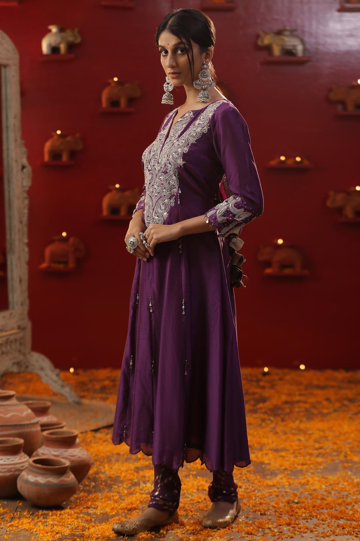 Floral Hand Painted Kurta Set