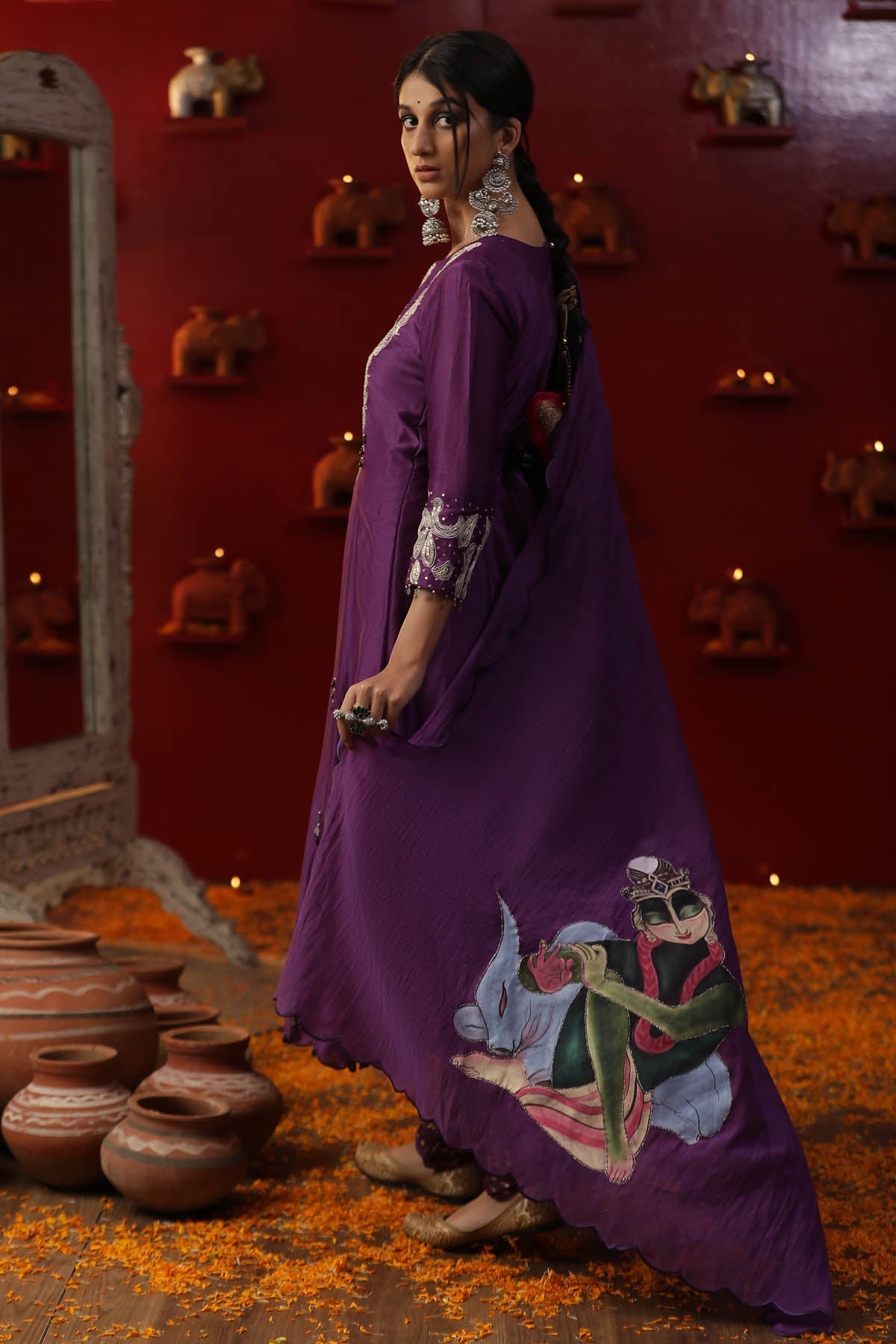 Floral Hand Painted Kurta Set