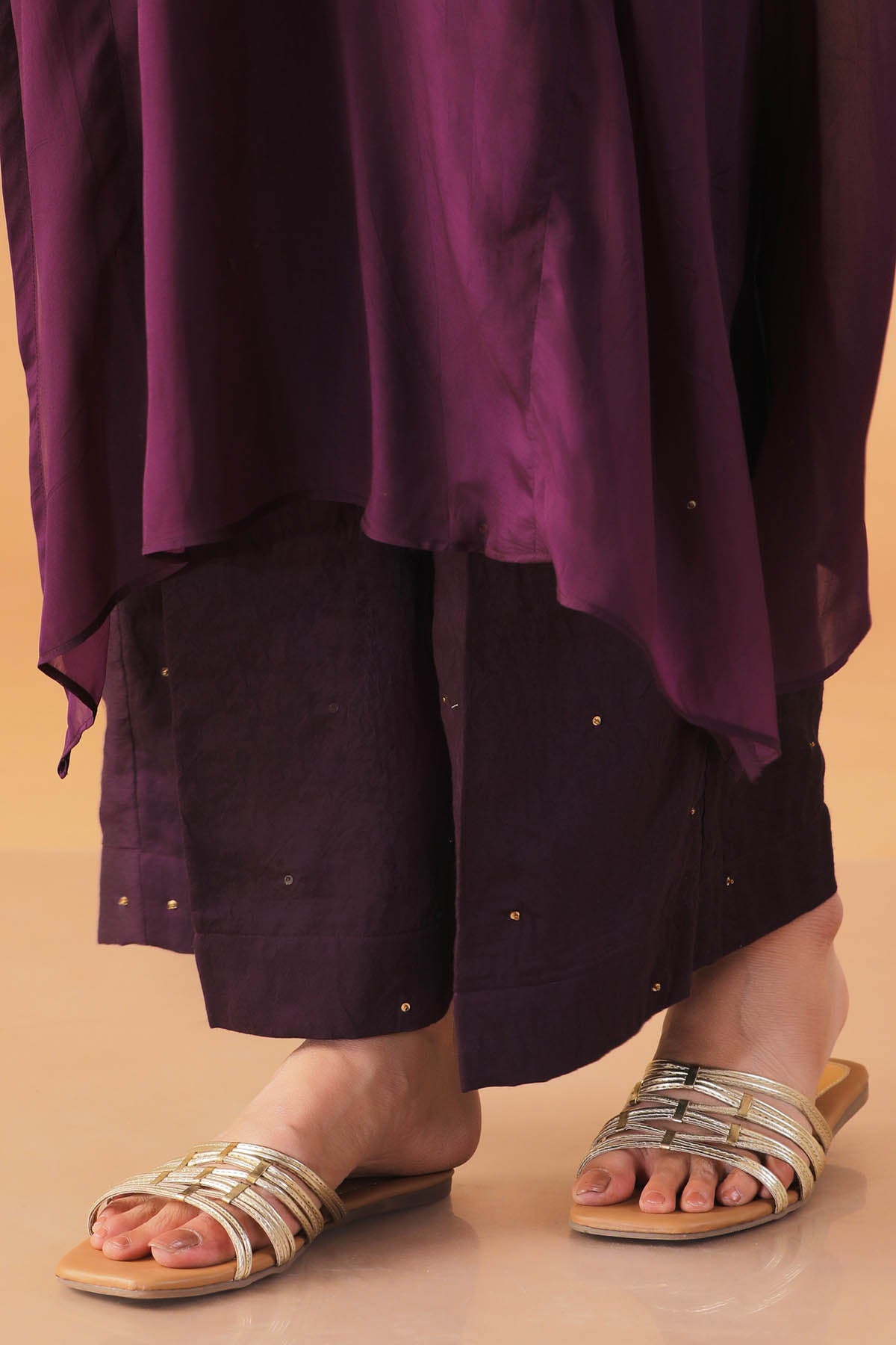 Purple Embroidered Kurta Set