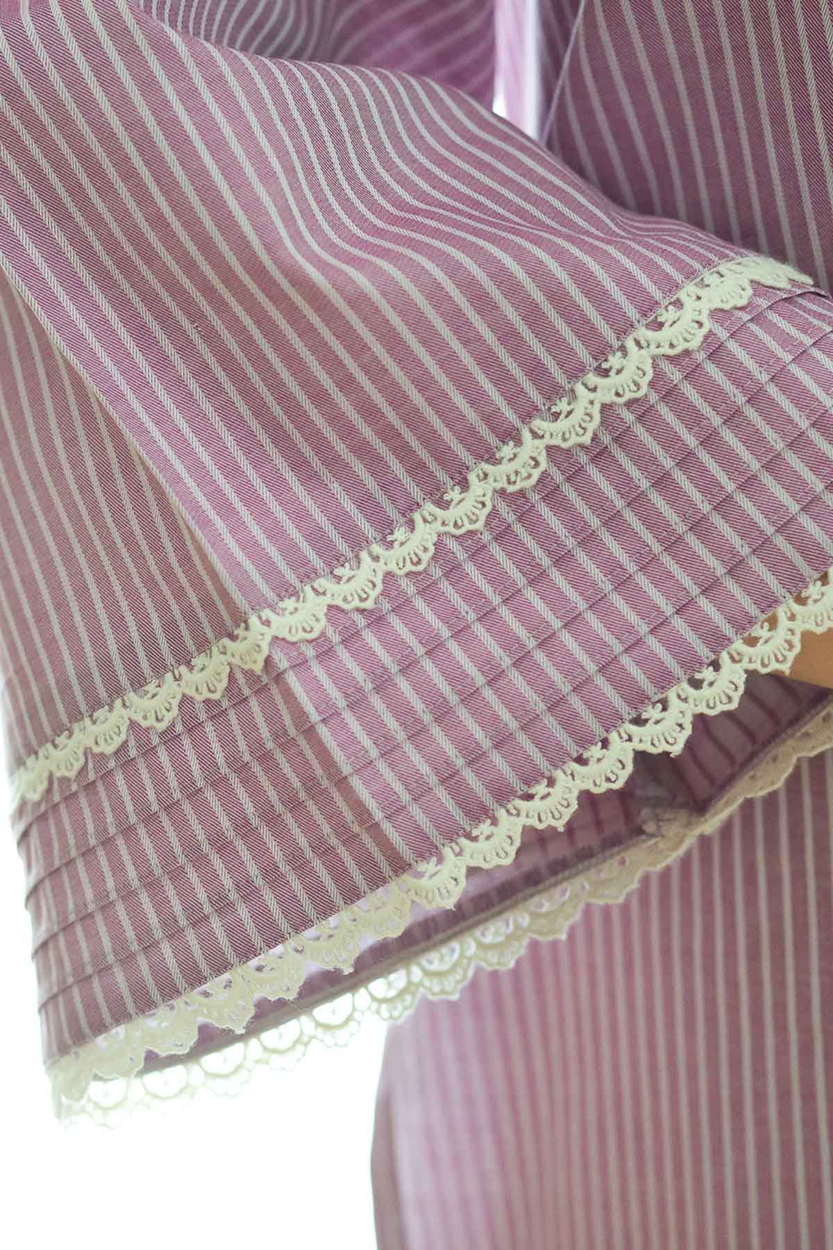 Purple Stripe Cotton Kurta Set