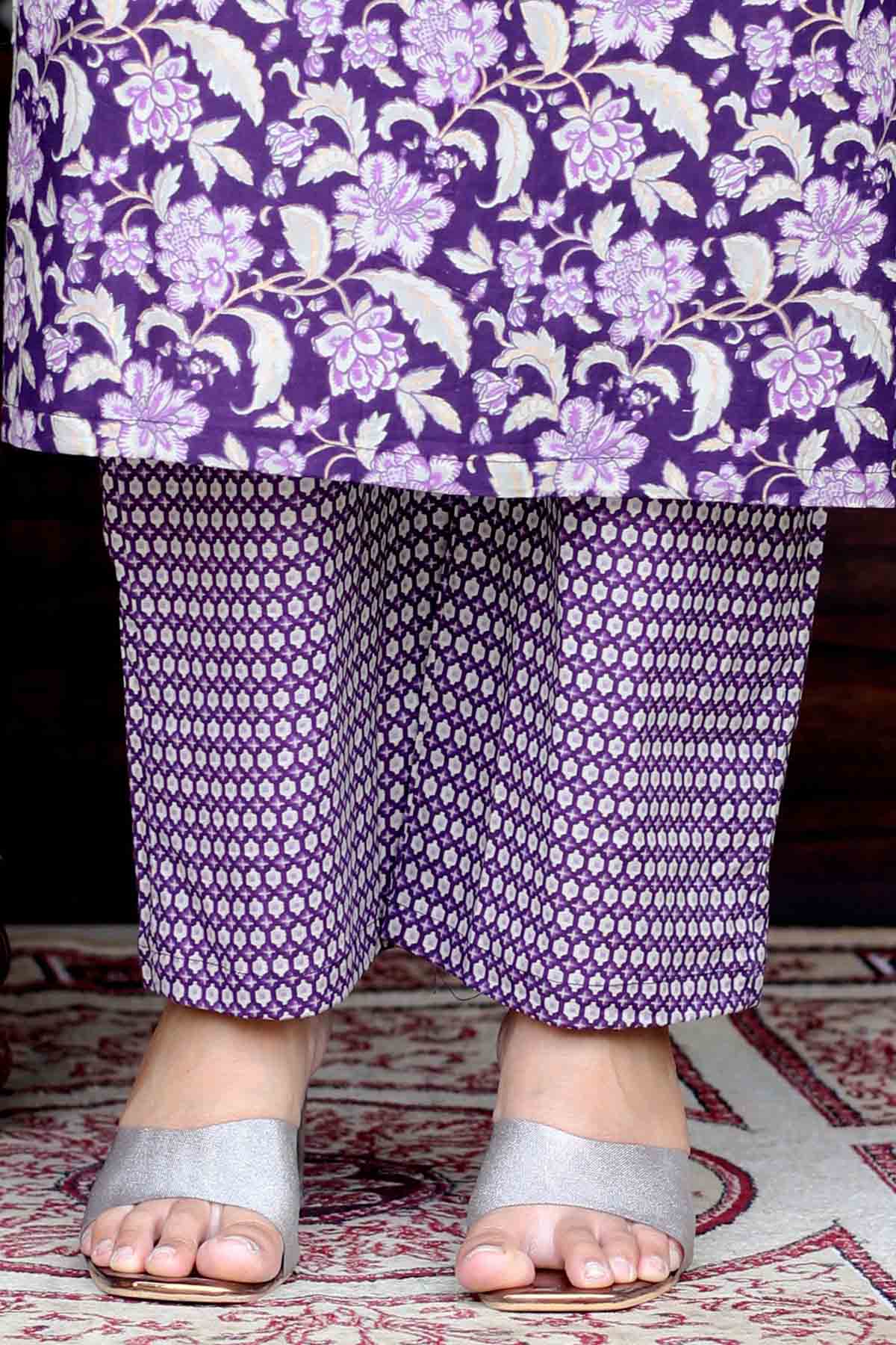 Purple Angrakha Kurta & Palazzo