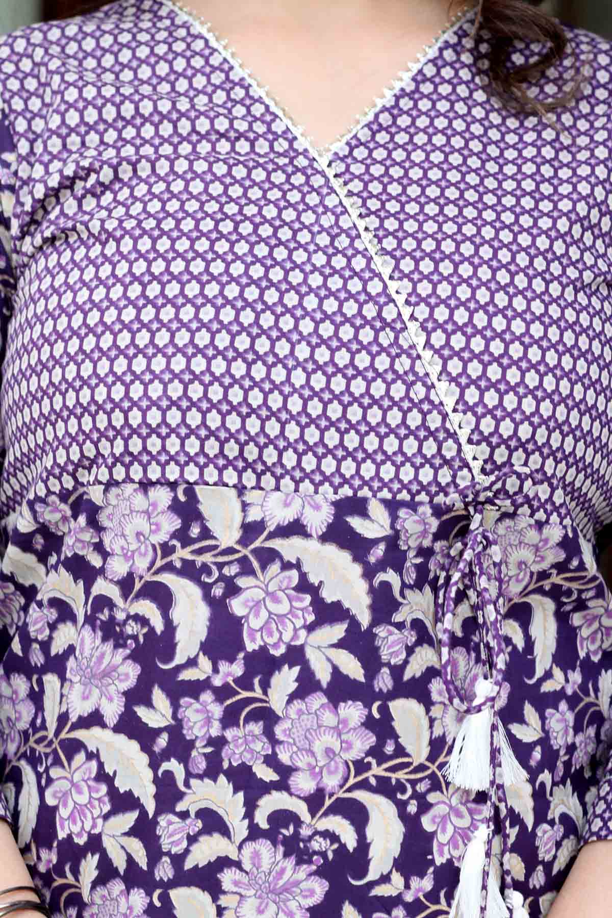 Purple Angrakha Kurta & Palazzo