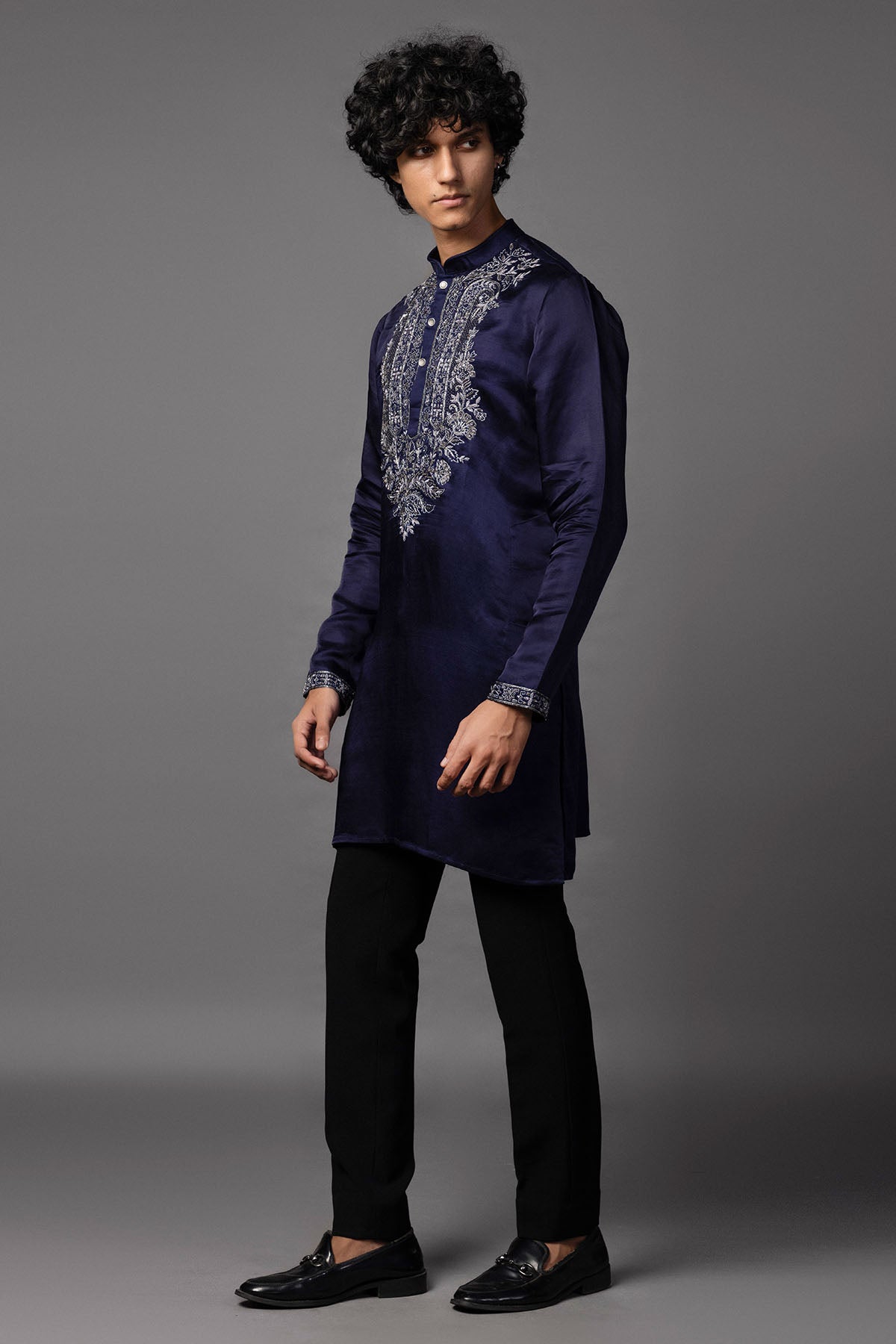 Purple Antique Work Kurta Set