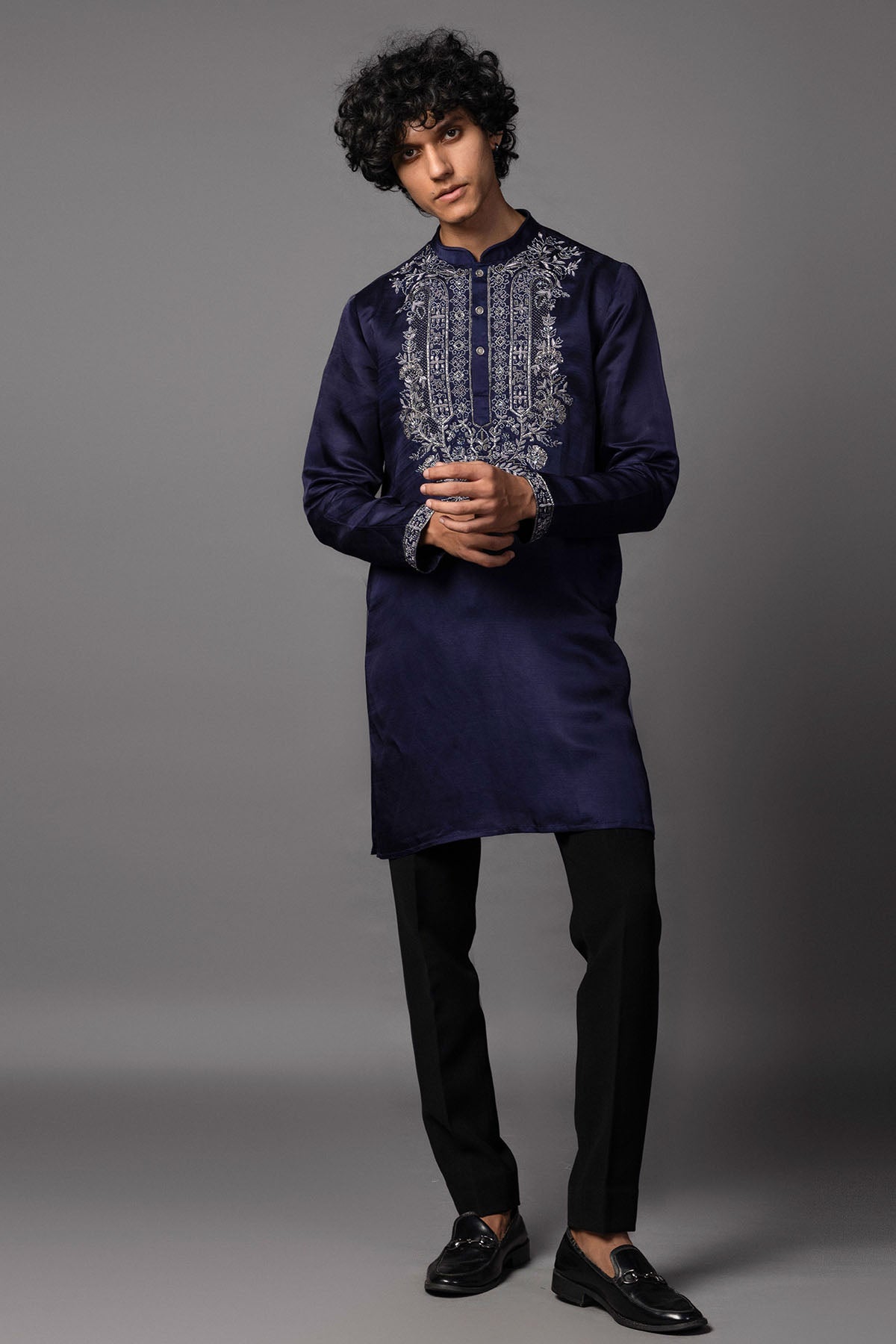 Buy Purple Antique Work Kurta Set for men by Paarsh Atelier online available at scrollnshops