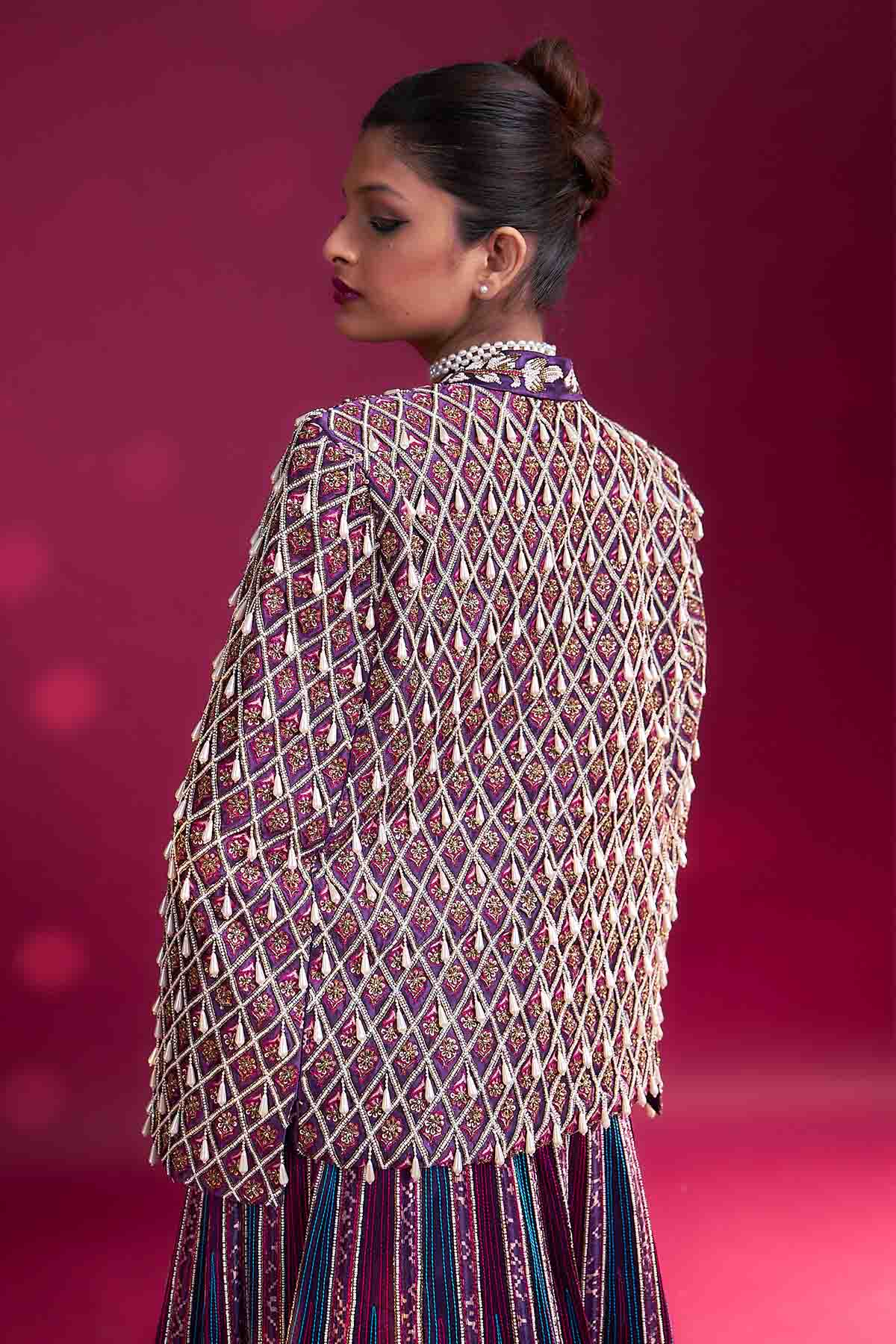 Purple Beadwork Lehenga Set