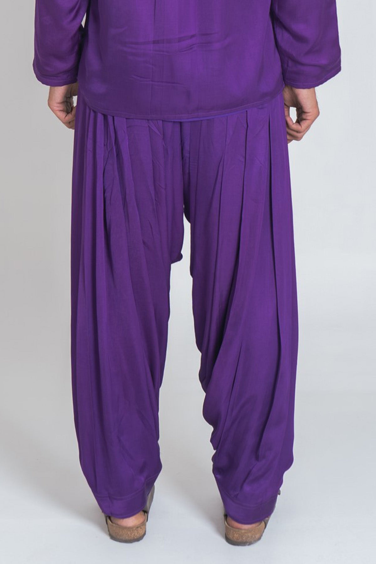 Purple Bemberg Silk Dhoti Pants