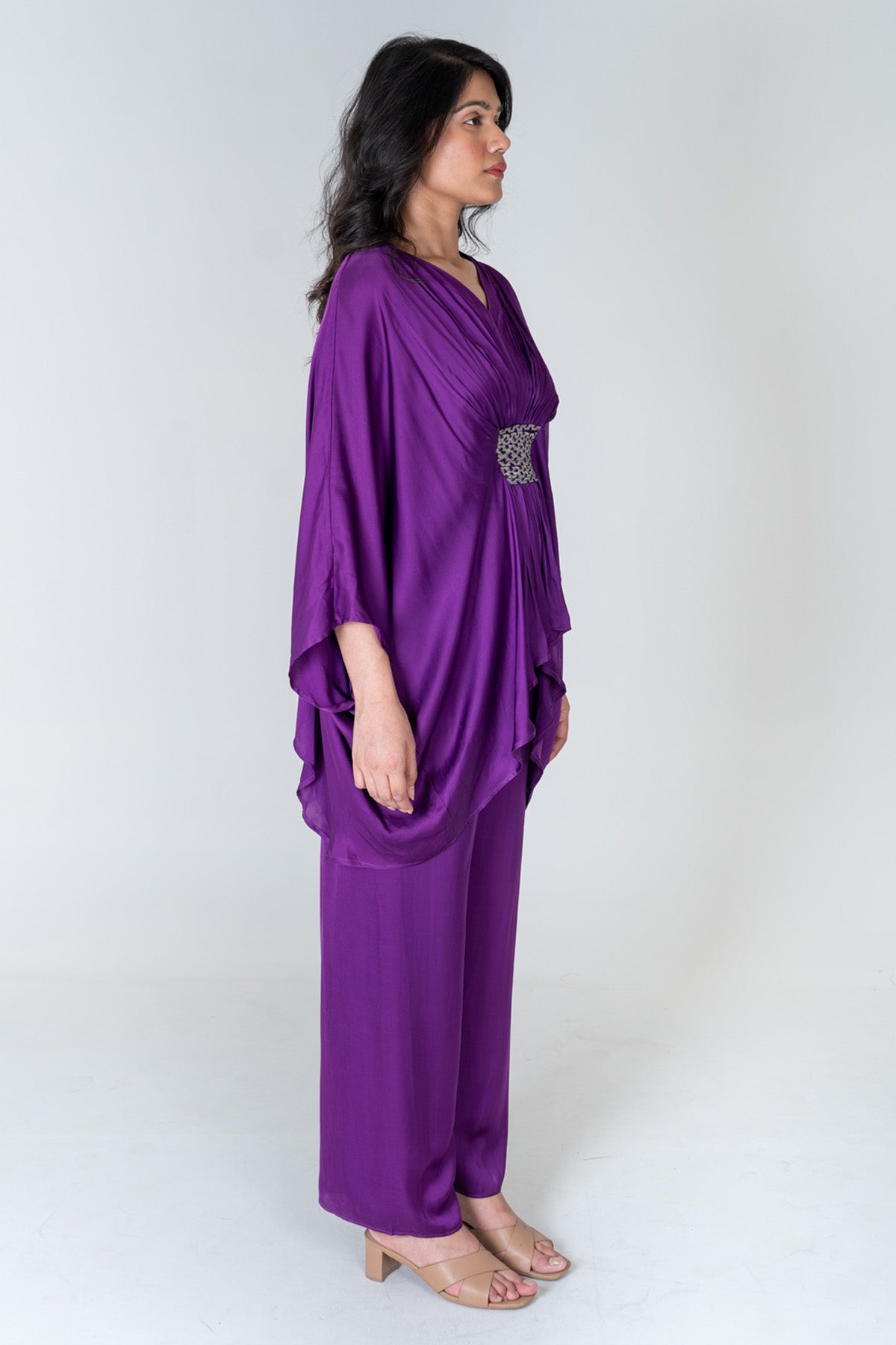 Purple Braided Kaftan Co-ord Set
