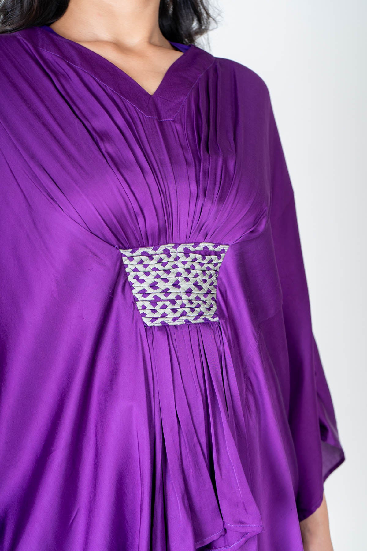 Purple Braided Kaftan Co-ord Set
