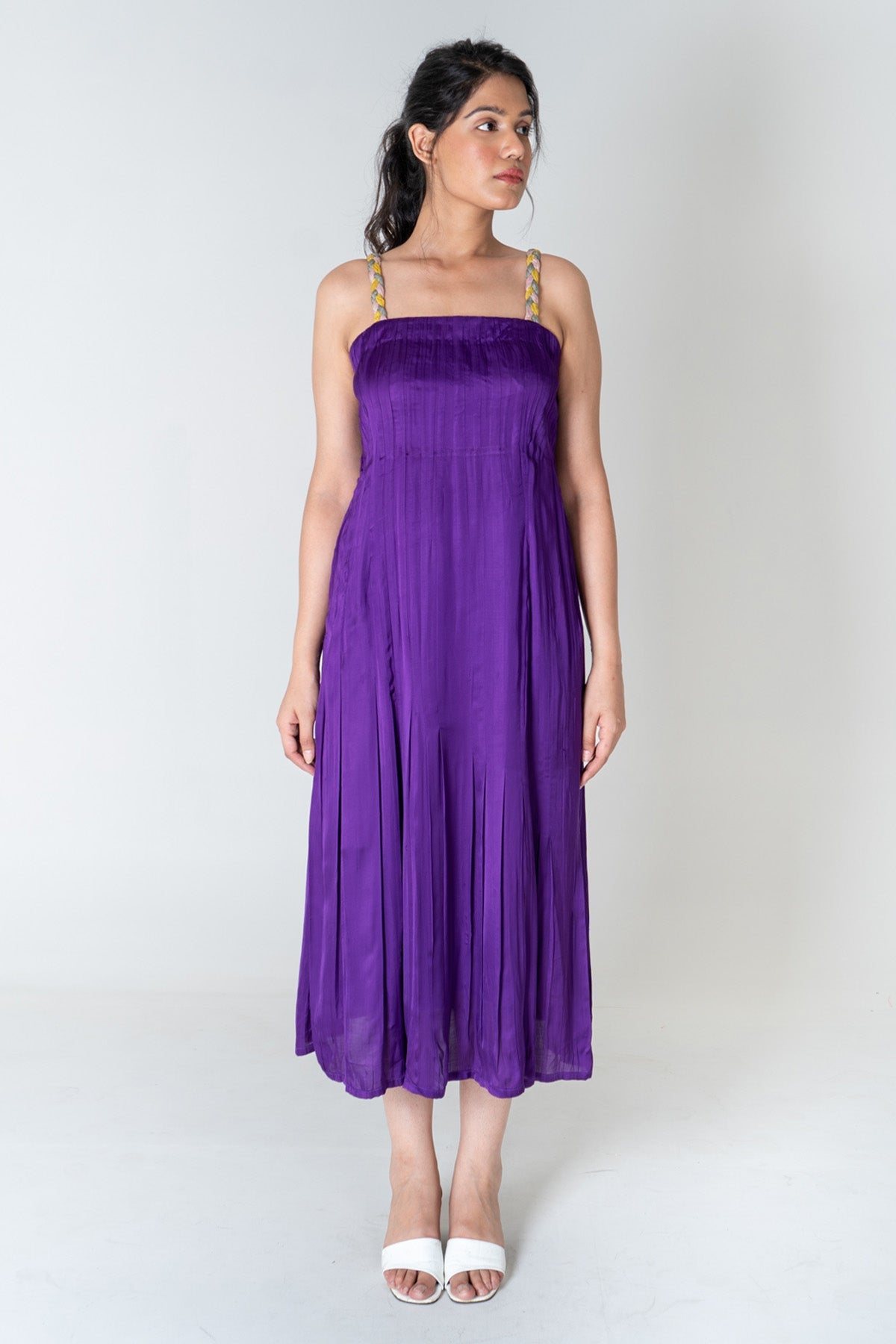 Neora by Nehal Chopra Purple Braided Strap Maxi Dress for women online at ScrollnShops