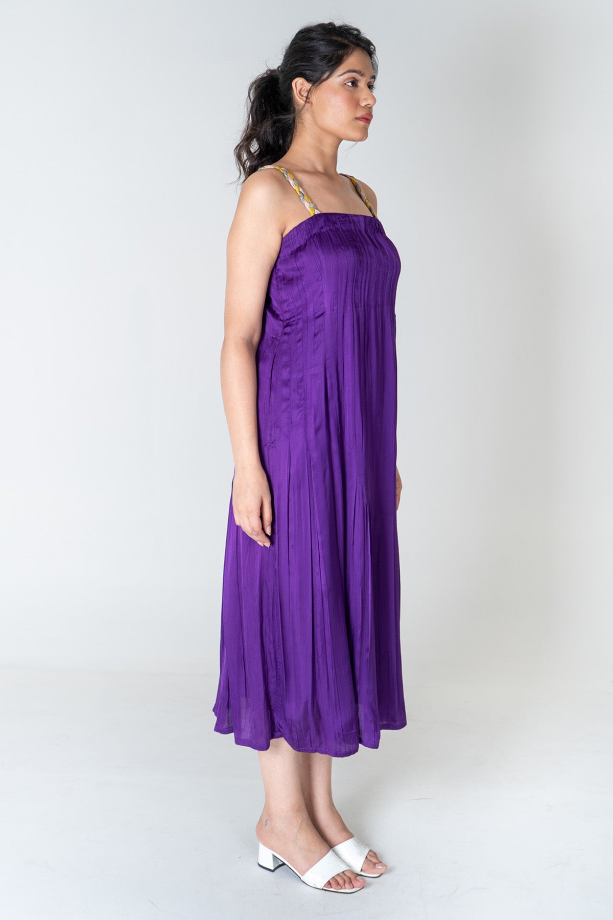 Purple Braided Strap Maxi Dress