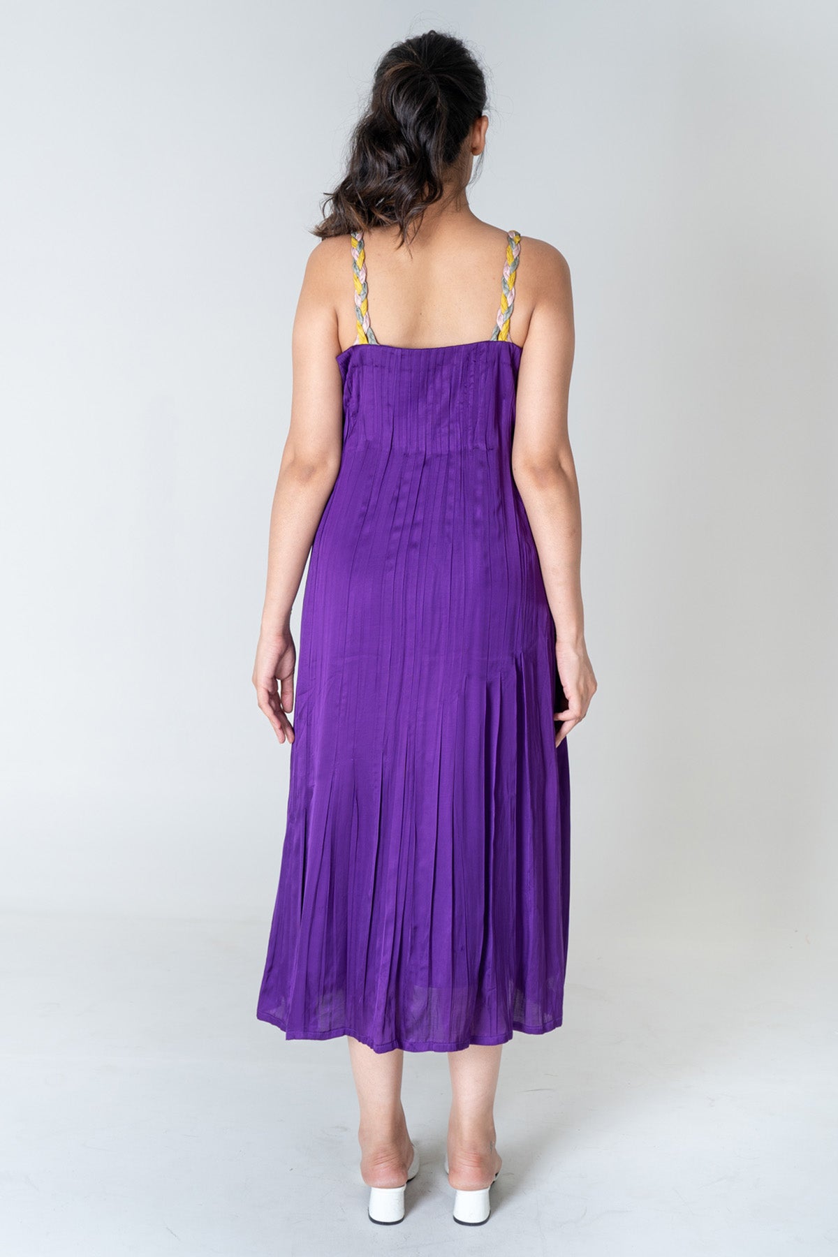 Purple Braided Strap Maxi Dress