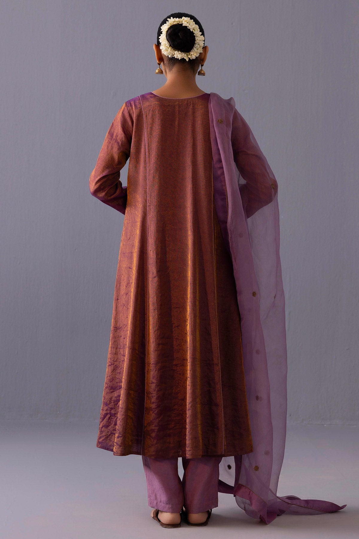 Purple Chanderi Kurta And Pants