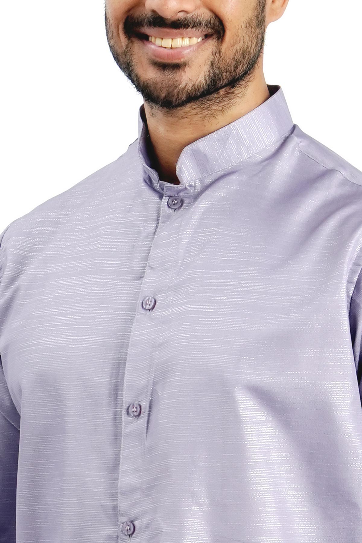 Purple Cotton Zari Work Kurta