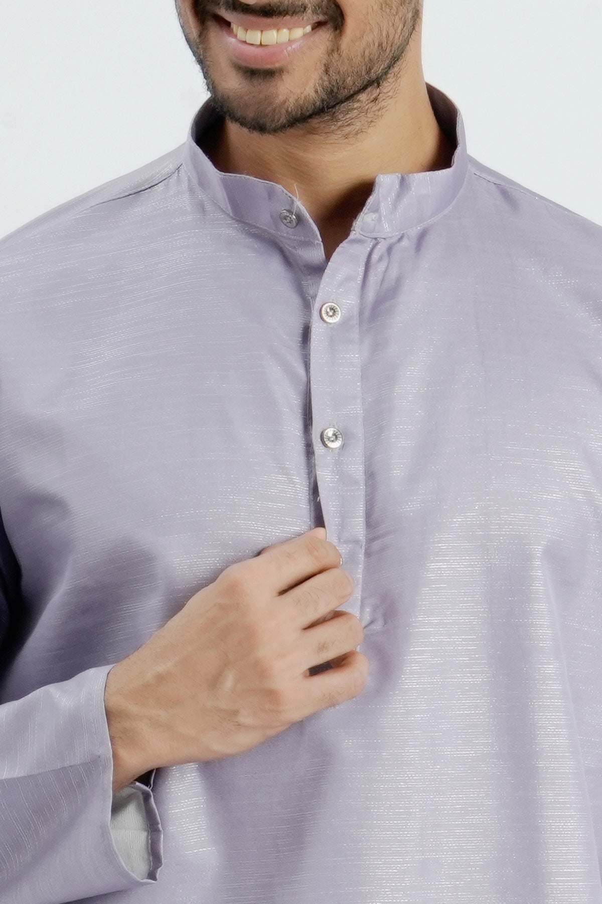 Purple Cotton Zari Worked Kurta