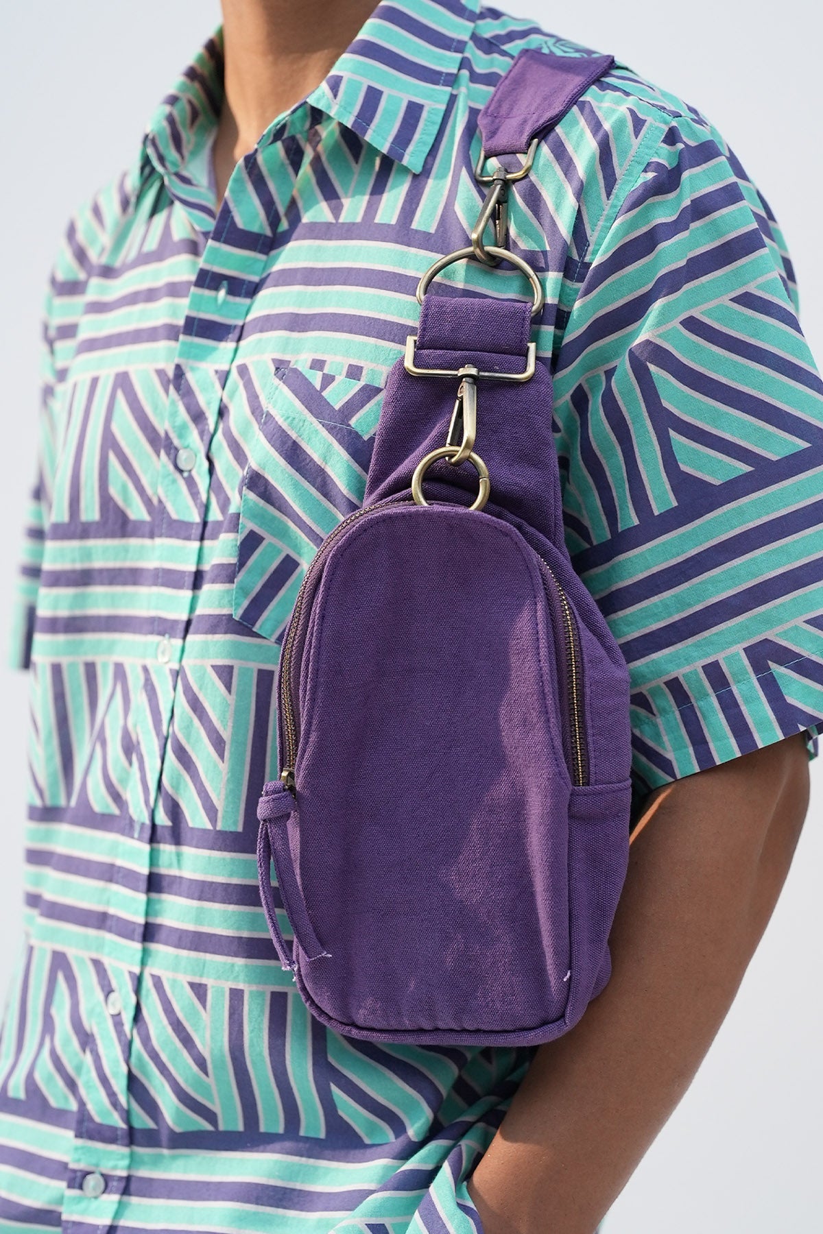 Buy Purple Crossbody Canvas Bag by Beachbum for men online at ScrollnShops
