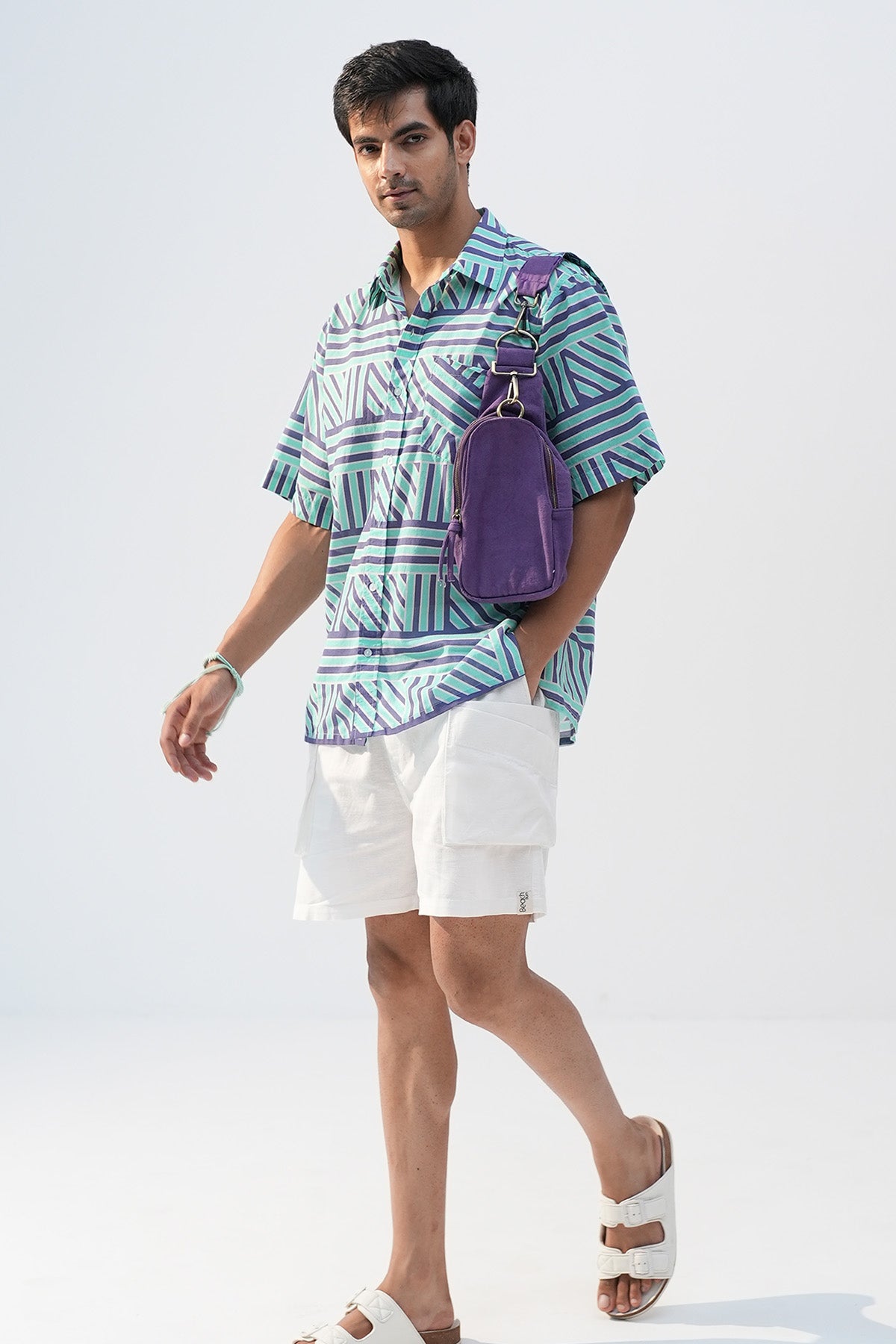 Purple Crossbody Canvas Bag