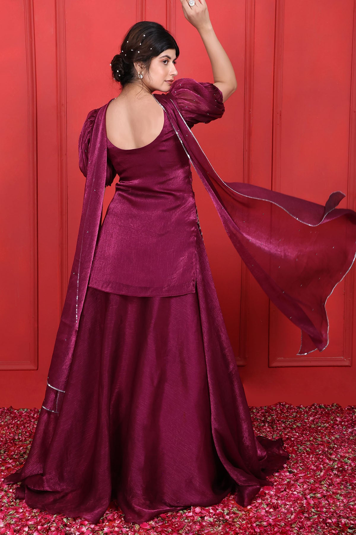 Purple Crush Tissue Kurta Set