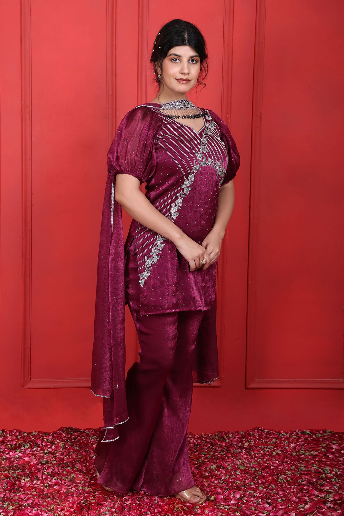 Purple Crush Tissue Lehenga Set