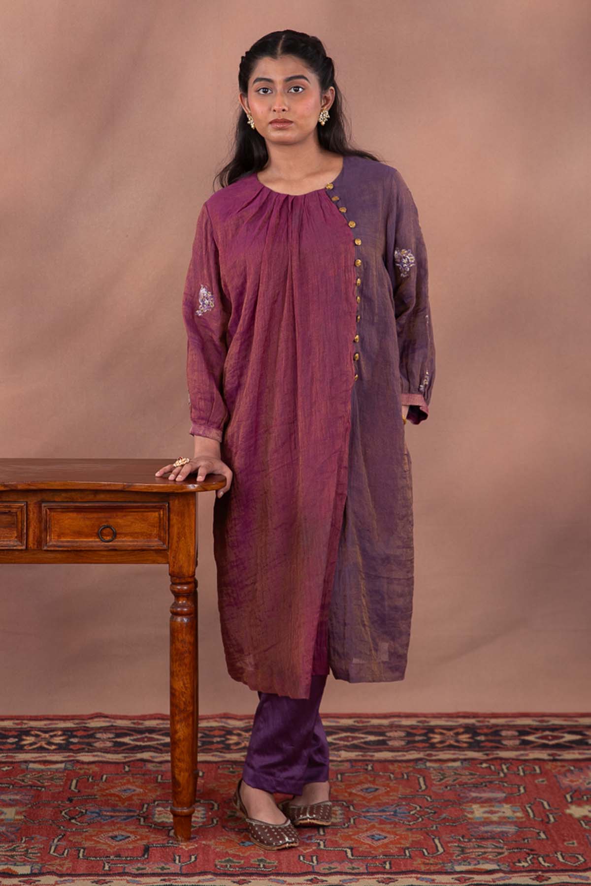 Buy Purple Dabka Work Kurta & Pants by House Of 87 for women online at ScrollnShops