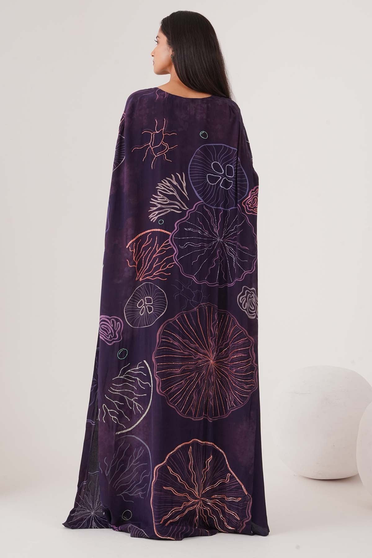Purple Drape Maxi Dress & Cape