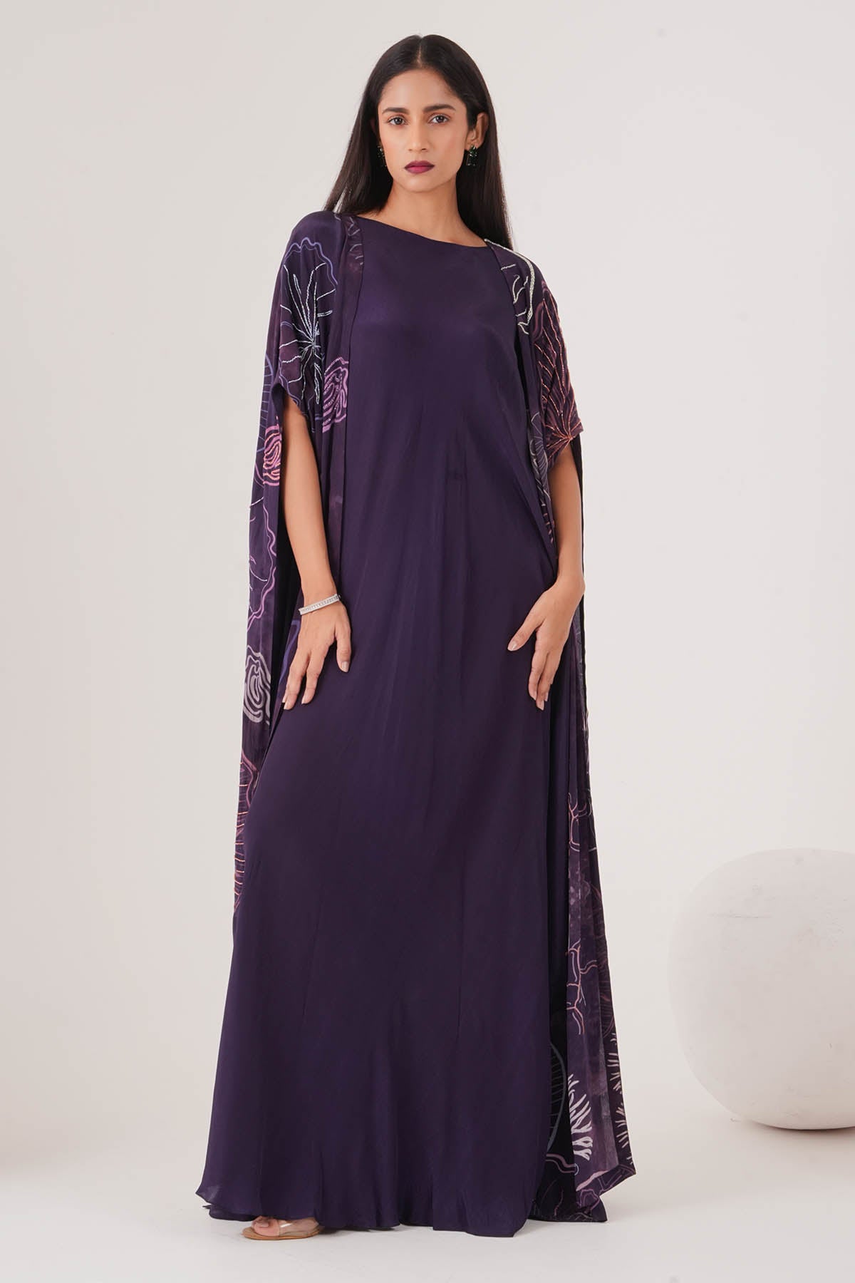 Purple Drape Maxi Dress & Cape