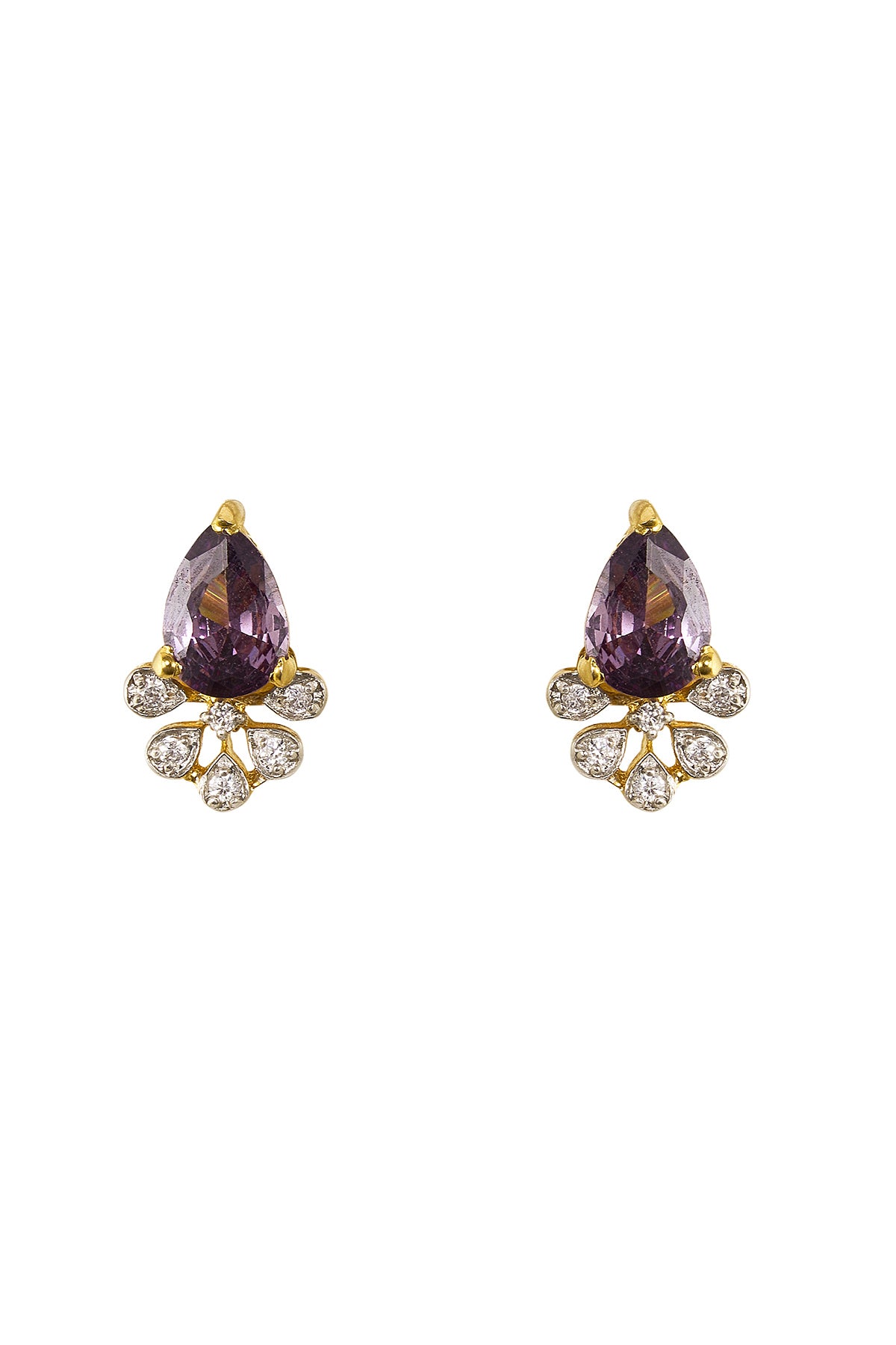Purple Drop Diamond Earrings
