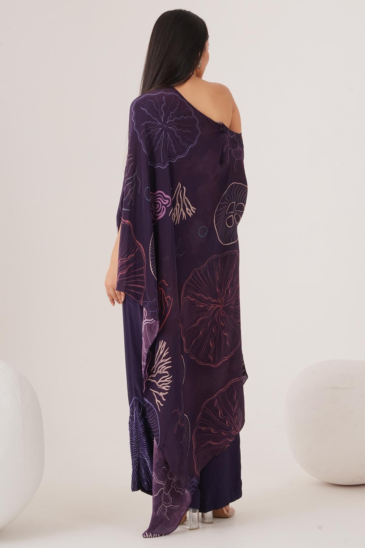 Purple Embellished Top & Pants